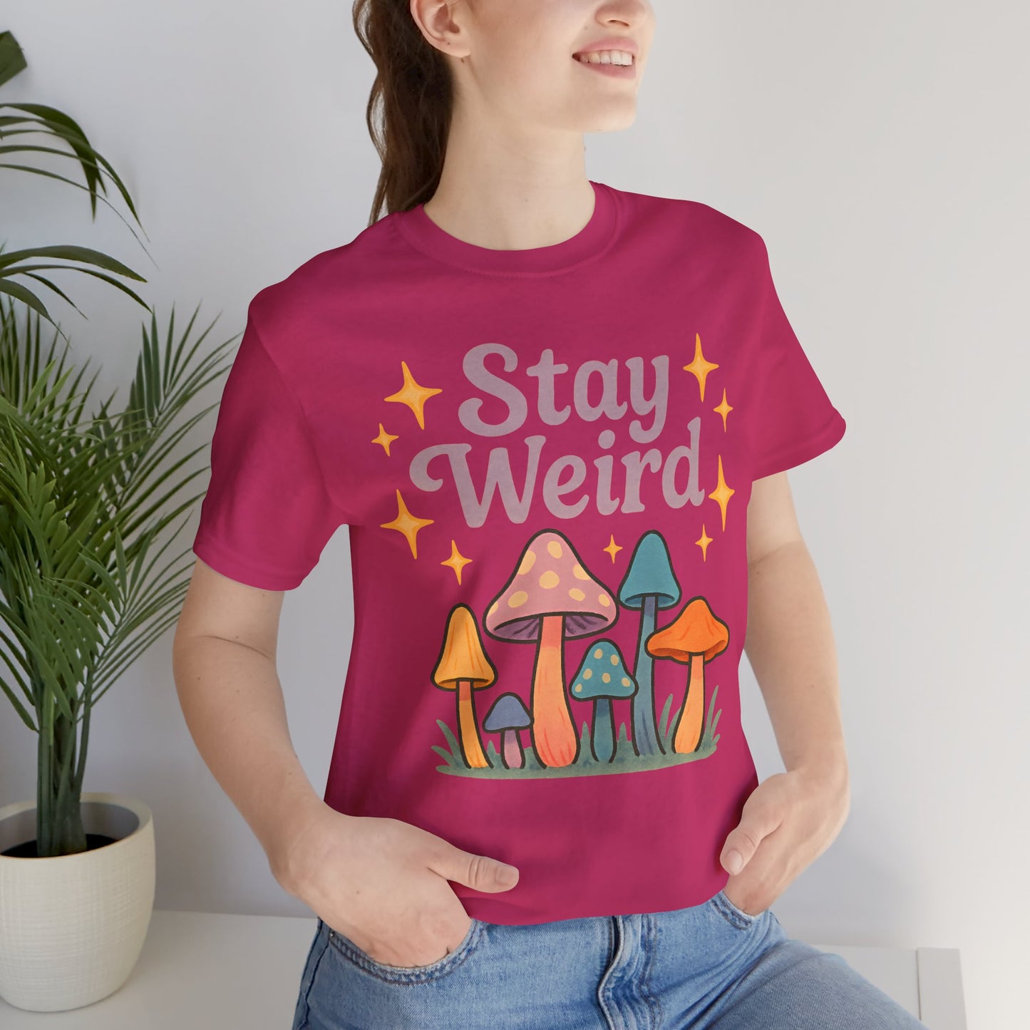 Stay Weird Unisex Jersey Tee – Funky Graphic Shirt for Bold Summer Vibes
