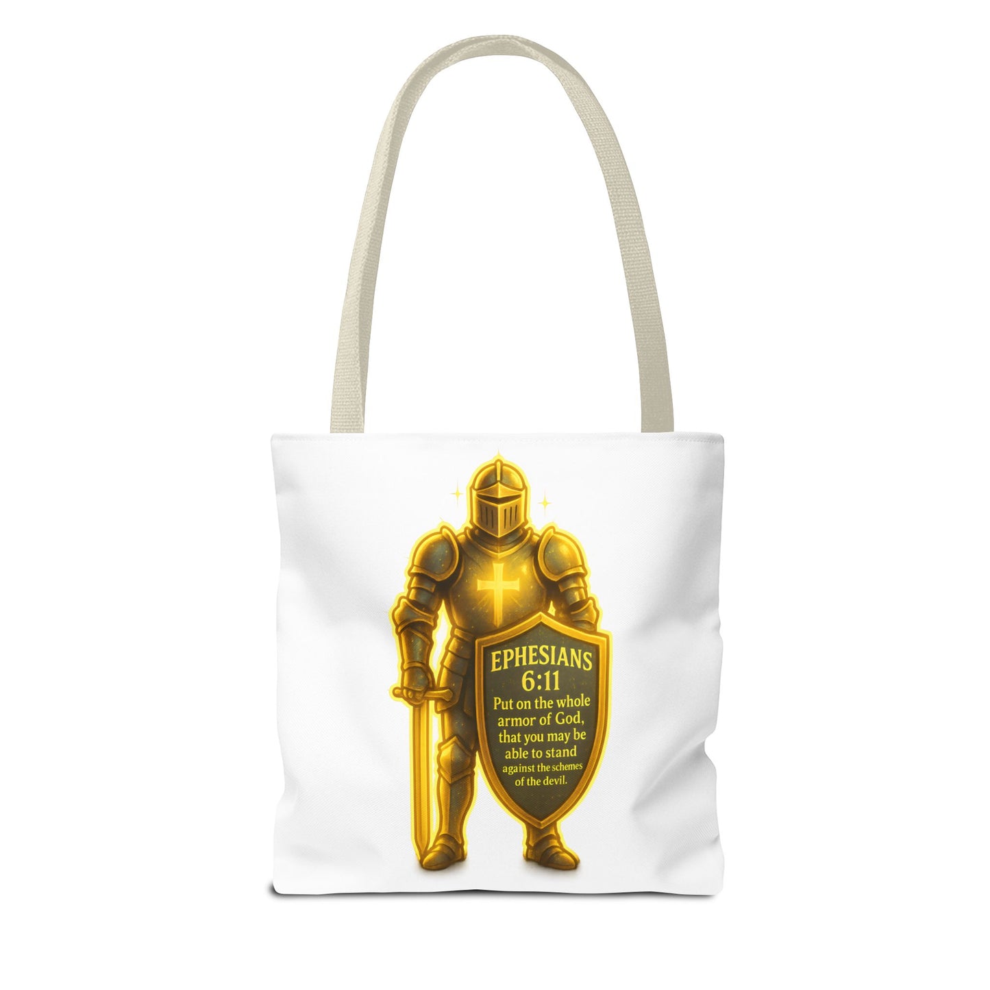Armor Emblem Tote Bag – Ephesians 6:11 Christian Faith Tote