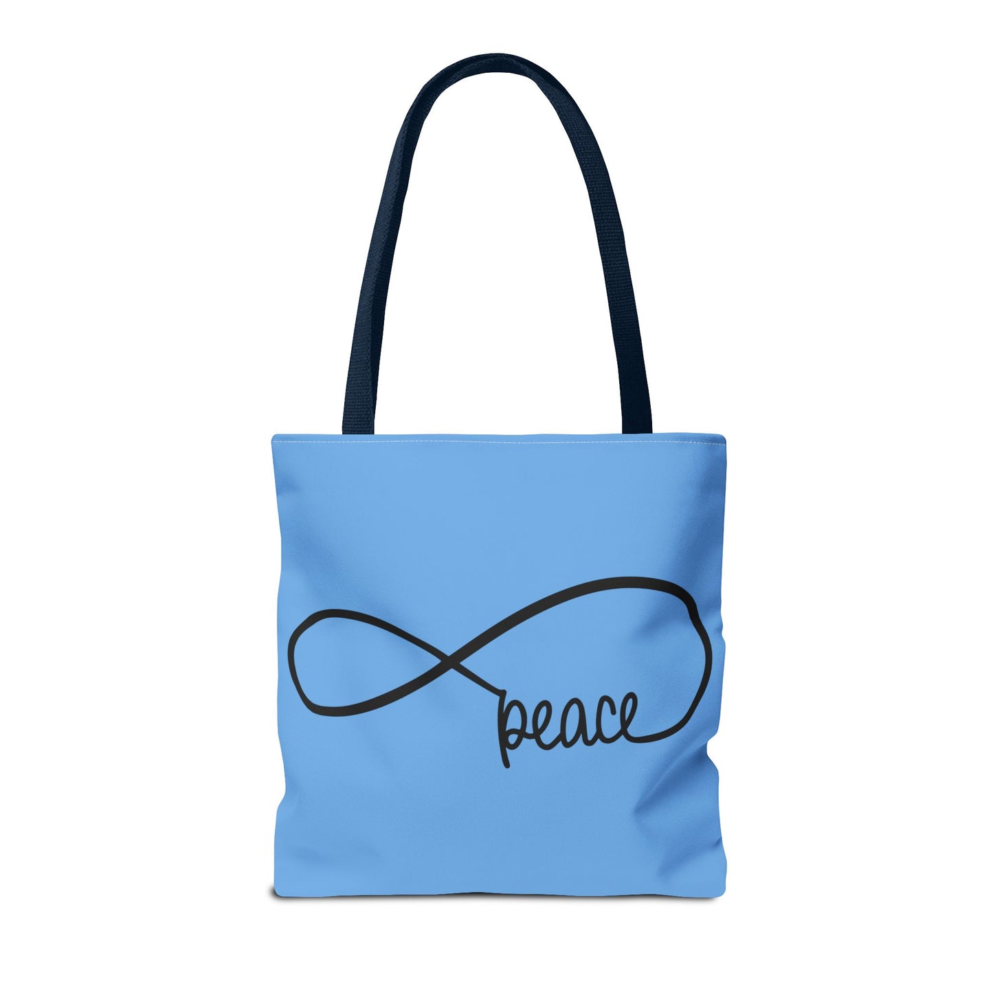 Blue Peace Infinity Tote Bag – Inspirational Double-Sided Print in 3 Sizes