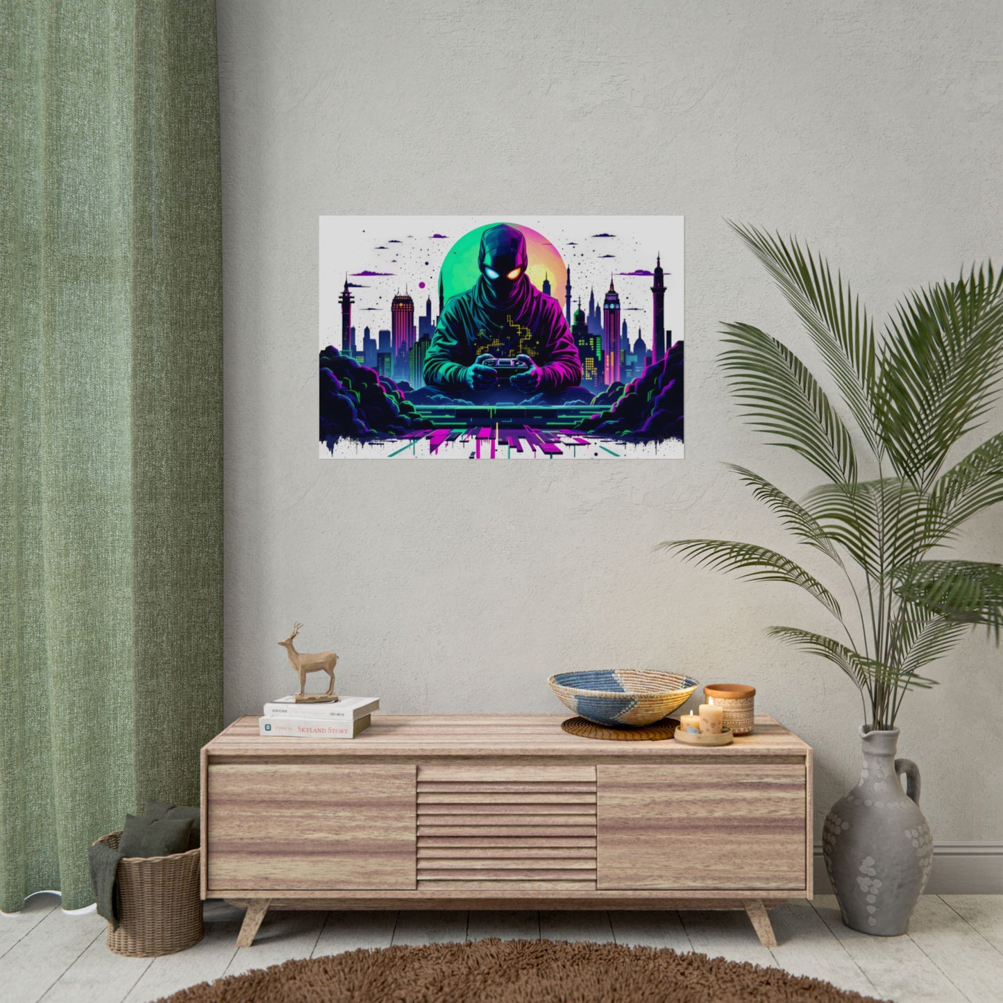 Gamer Cityscape Rolled Poster