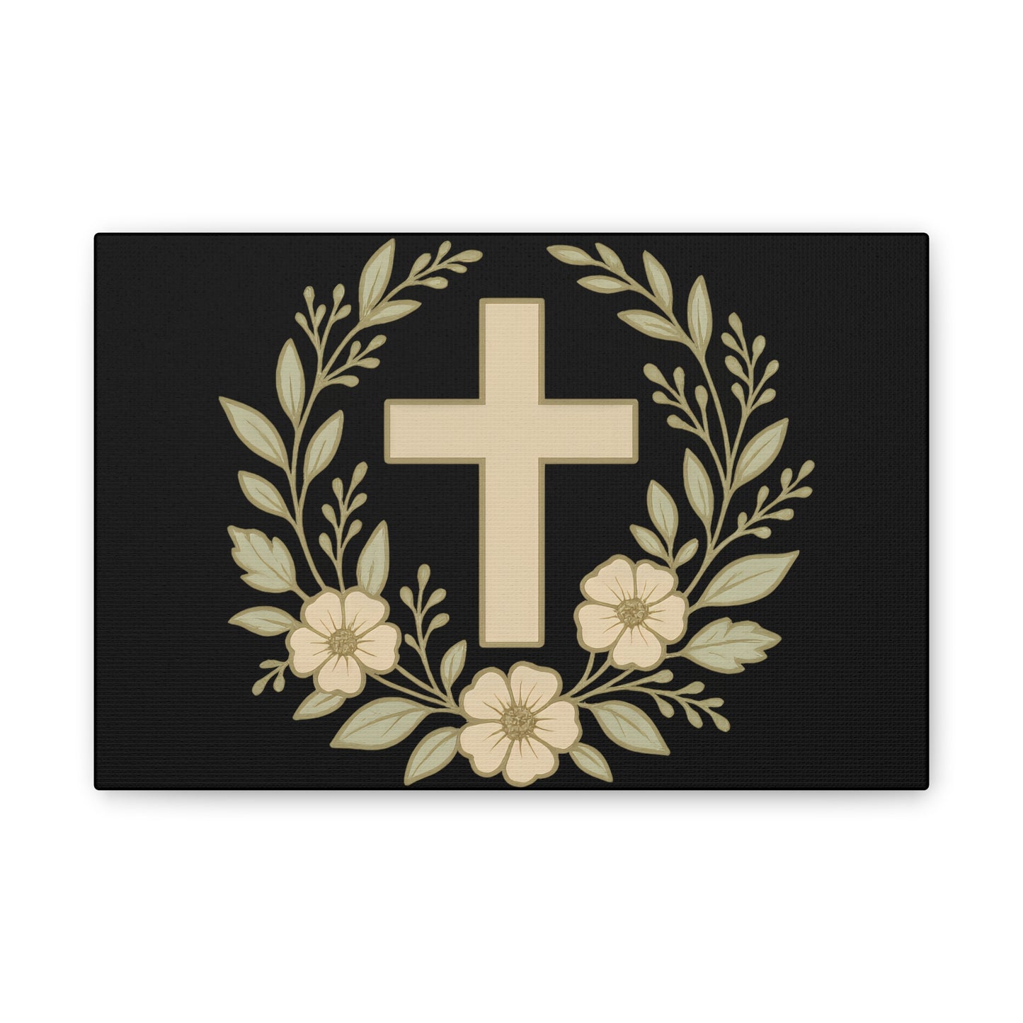 Christian Wall Art, Floral Cross Canvas, Home Decor, Religious Gift, Faith-Inspired Art, Inspirational Decoration