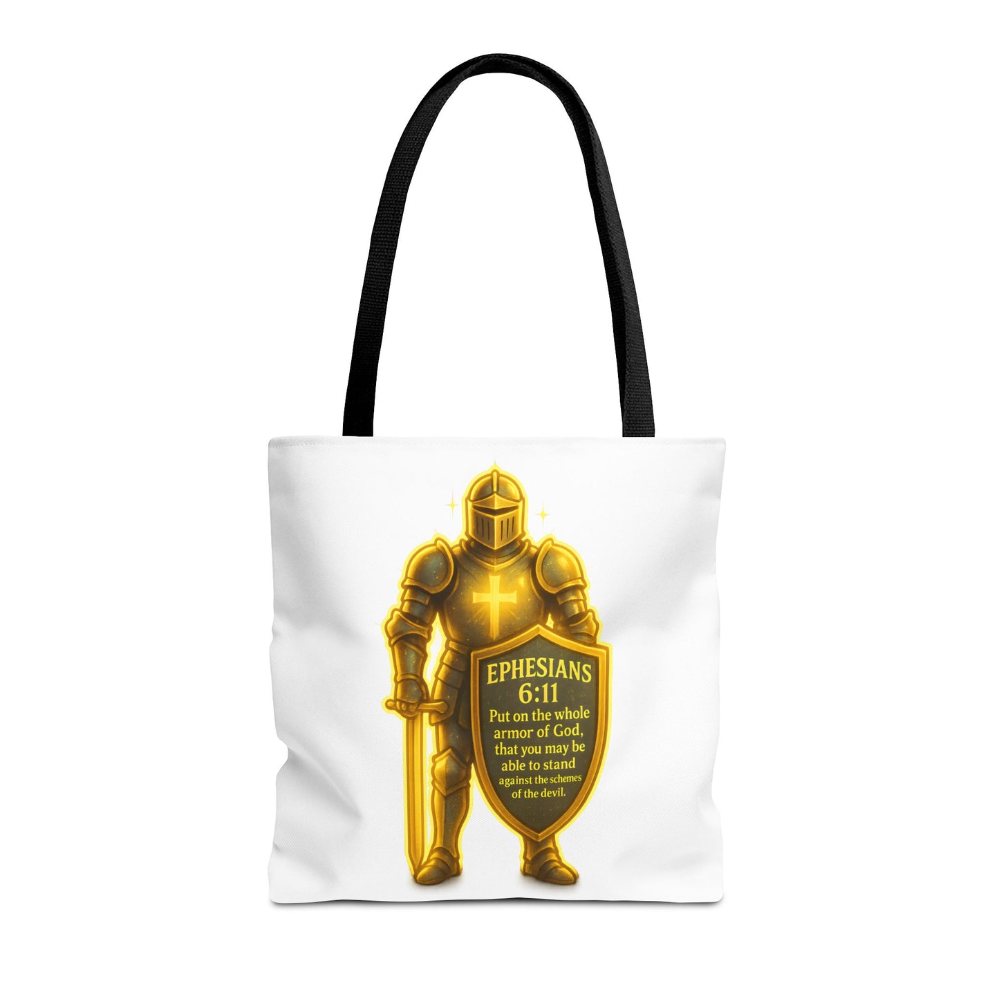 Armor Emblem Tote Bag – Ephesians 6:11 Christian Faith Tote