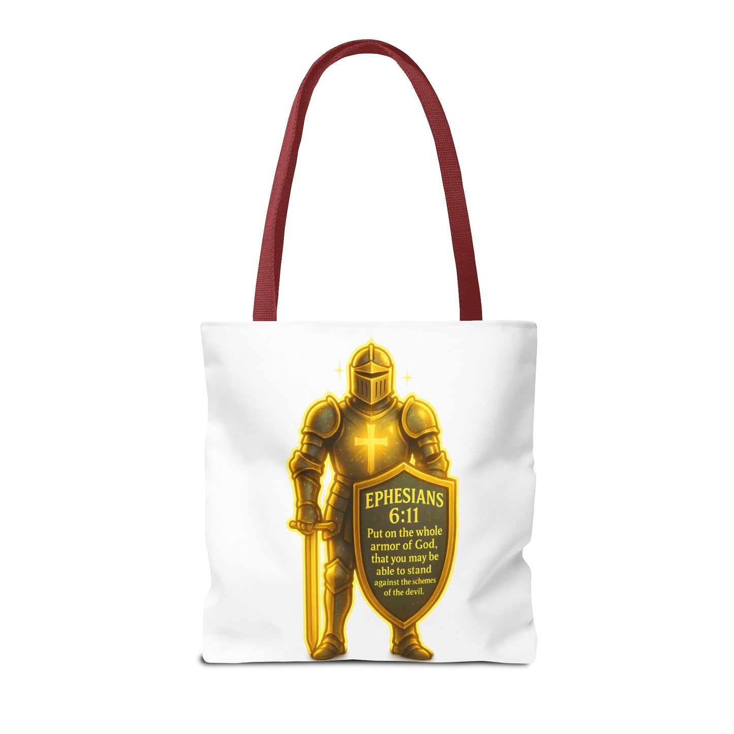 Armor Emblem Tote Bag – Ephesians 6:11 Christian Faith Tote