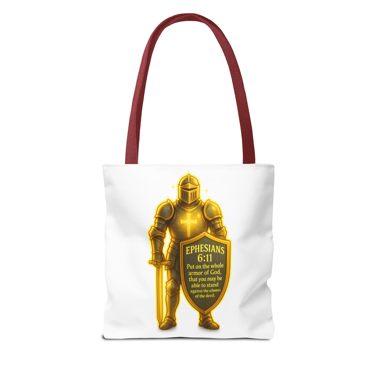 Armor Emblem Tote Bag – Ephesians 6:11 Christian Faith Tote