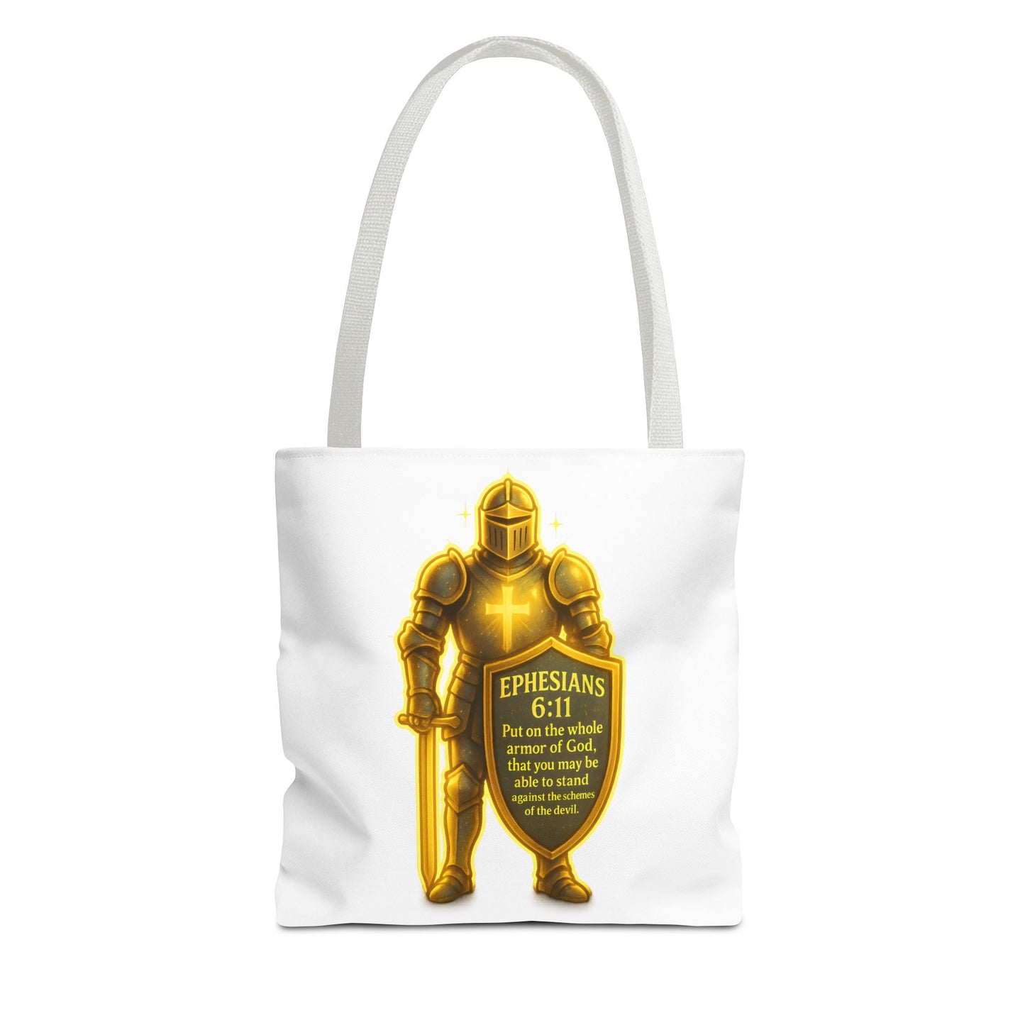 Armor Emblem Tote Bag – Ephesians 6:11 Christian Faith Tote