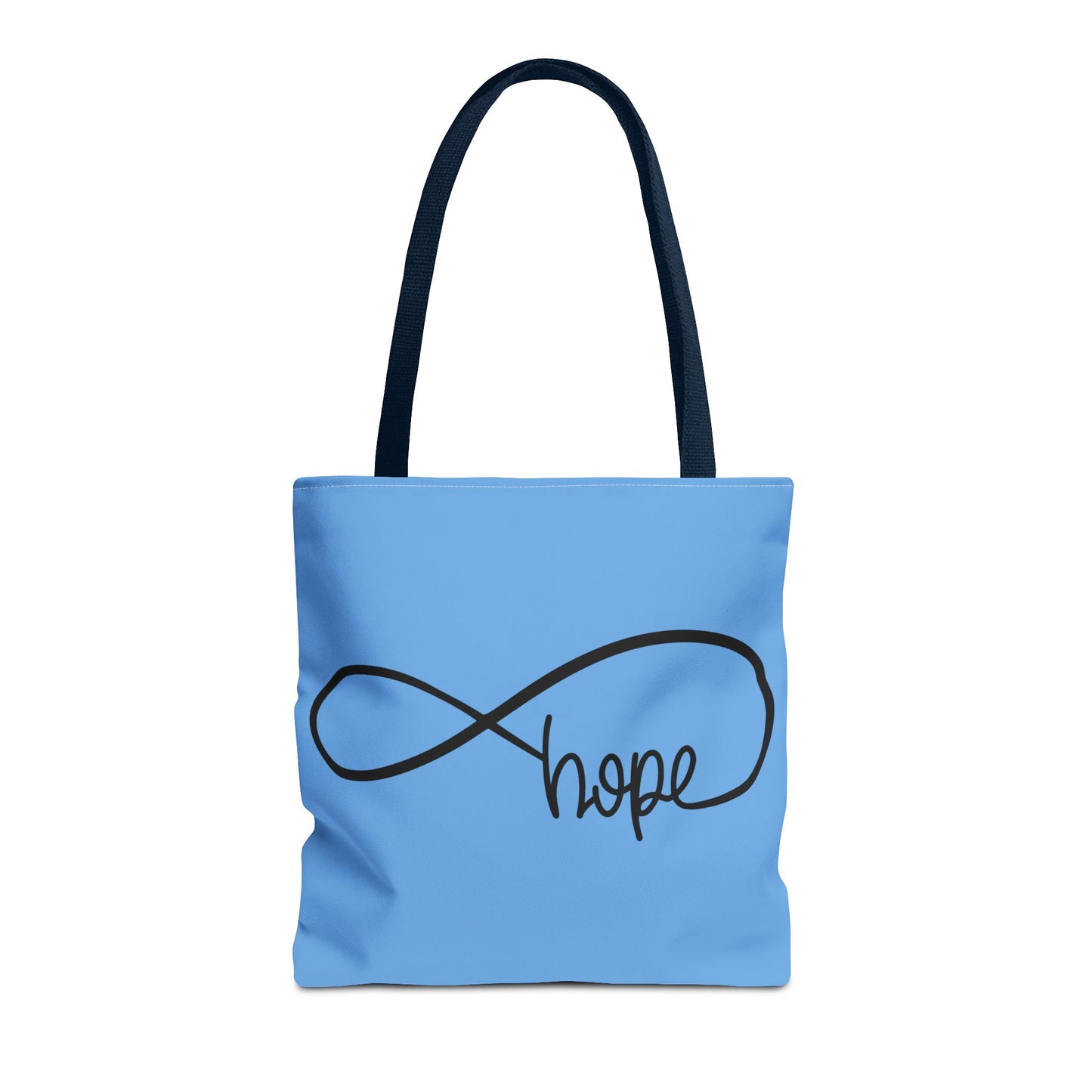Blue Hope Infinity Tote Bag – Inspirational Double-Sided Print in 3 Sizes
