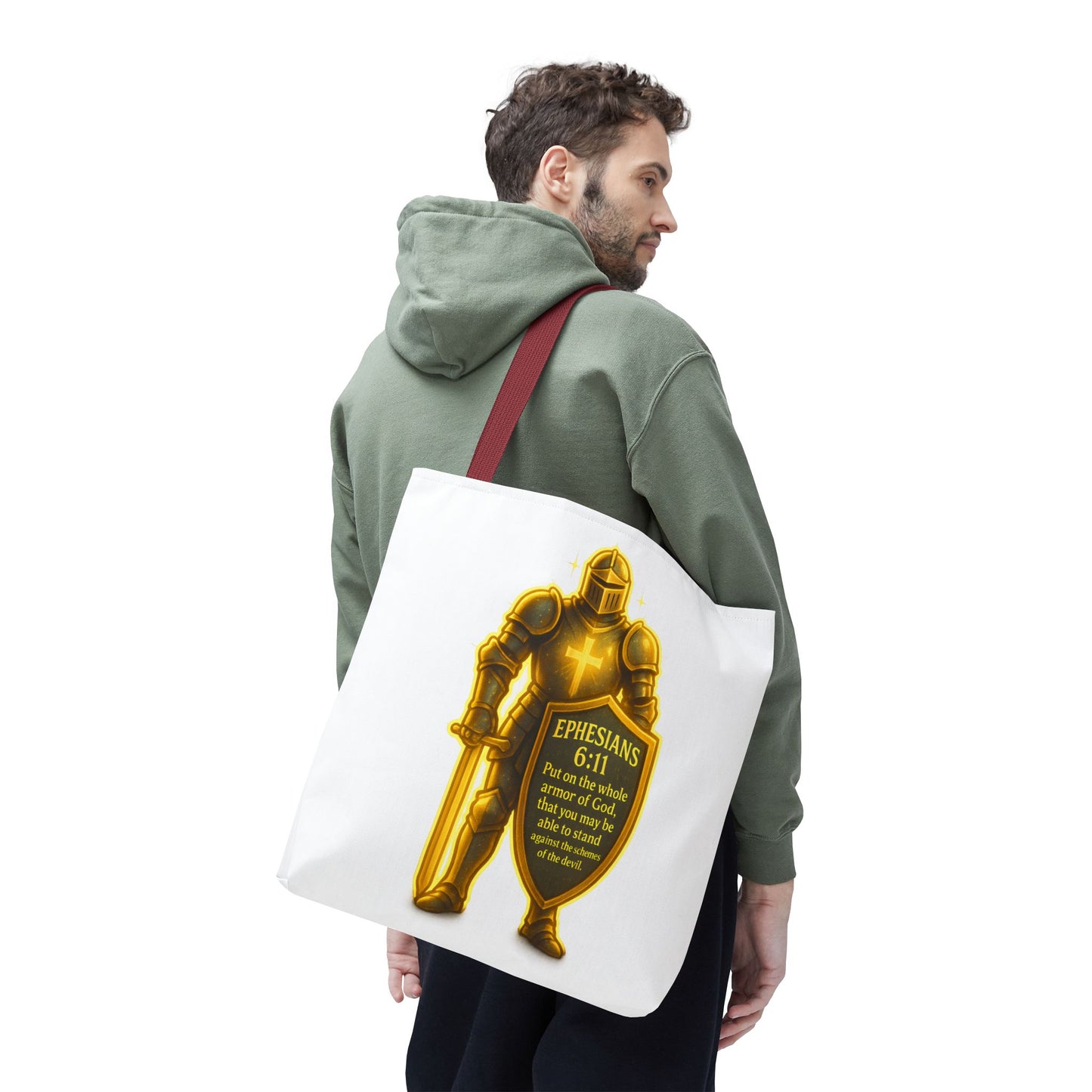 Armor Emblem Tote Bag – Ephesians 6:11 Christian Faith Tote