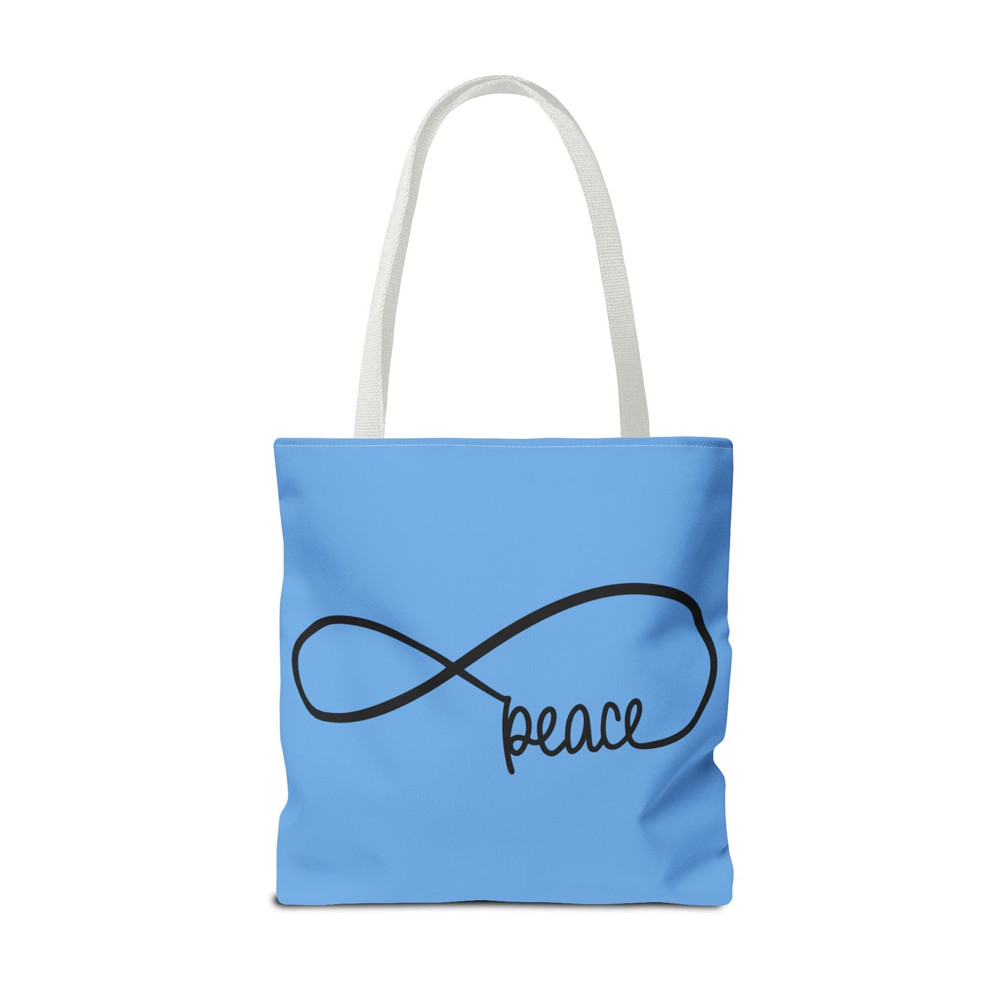 Blue Peace Infinity Tote Bag – Inspirational Double-Sided Print in 3 Sizes