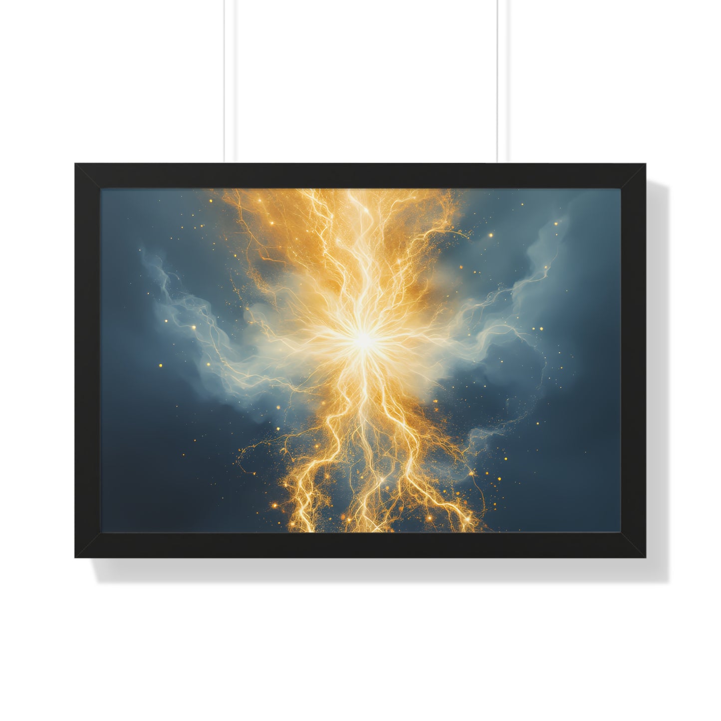 Energetic Lightning Framed Horizontal Poster