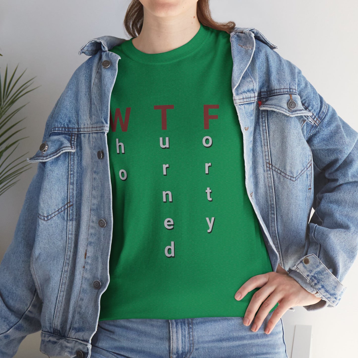 WTF 40th Birthday Unisex Heavy Cotton T-Shirt - Who Turned Forty