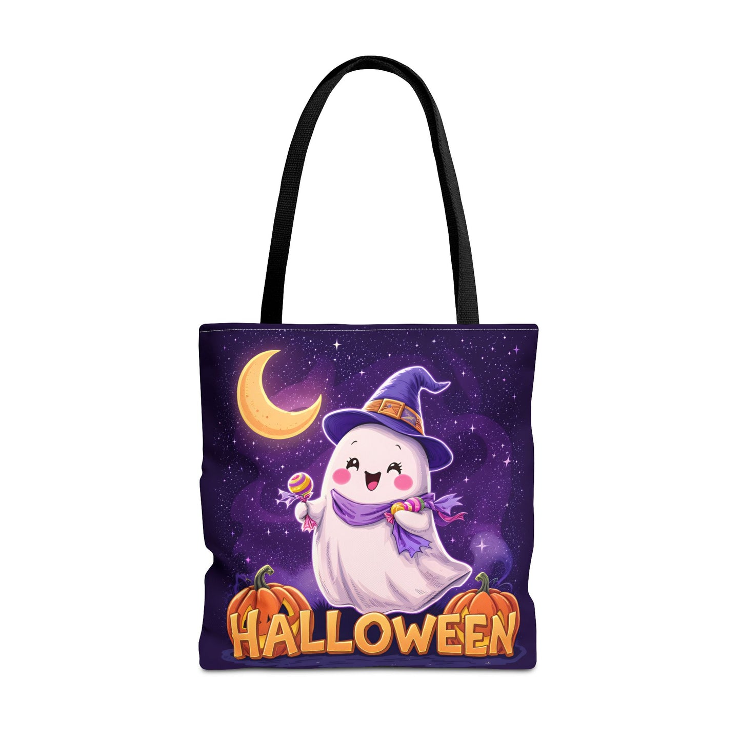 Halloween Ghost Tote Bag, Cute Halloween Bag, Trick or Treat Tote, Spooky Season Accessory, Pumpkin Spice Tote, Gift for Halloween Lovers