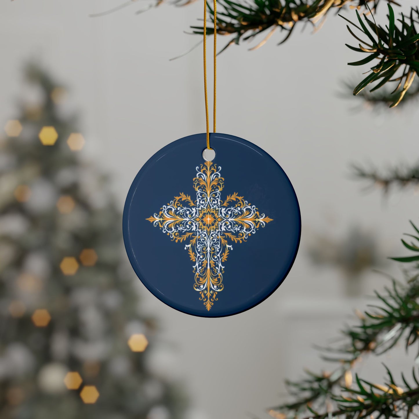 Elegant Cross Ceramic Ornaments, Set of 1/3/5/10