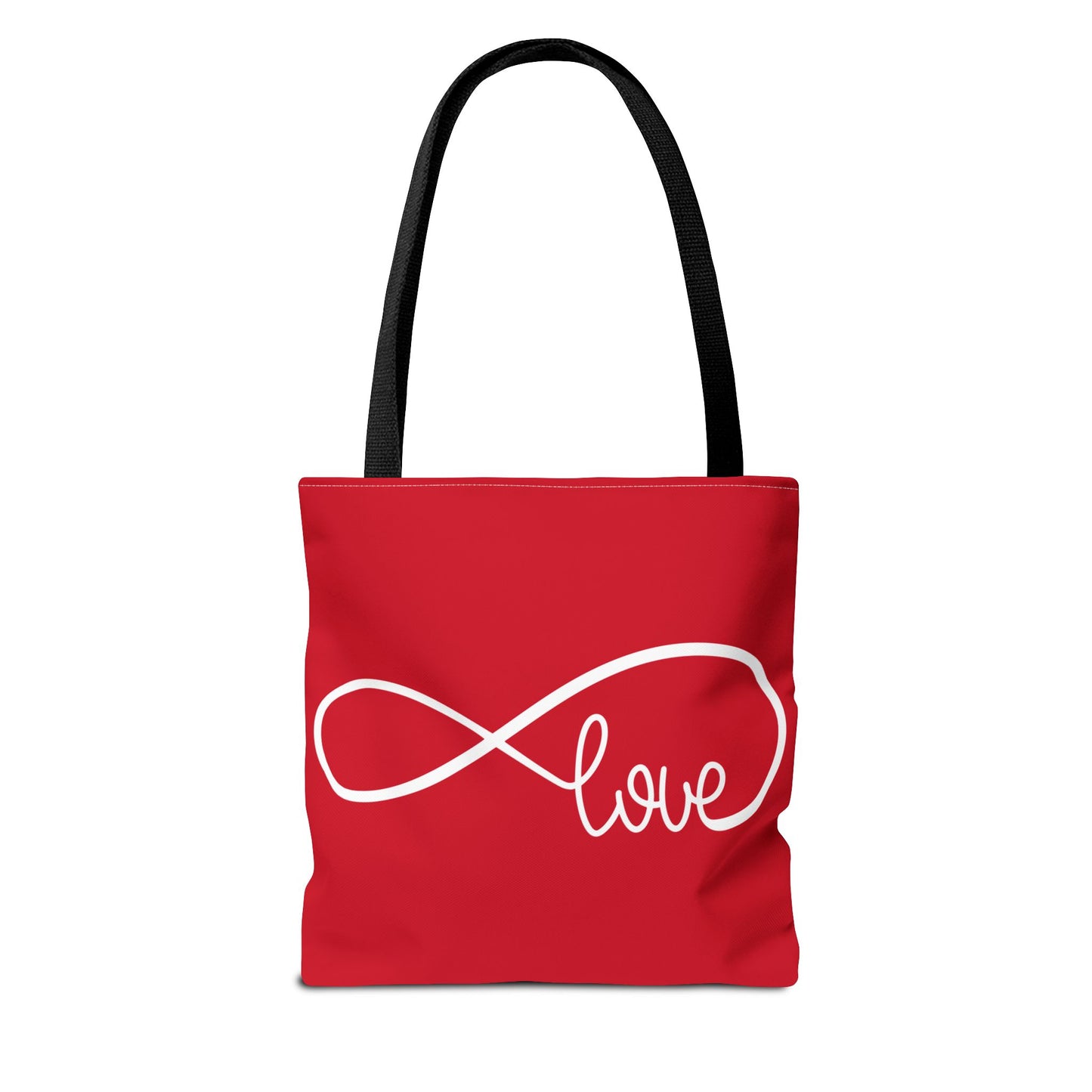 Red Love Infinity Symbol Tote Bag – Romantic Double-Sided Print in 3 Sizes