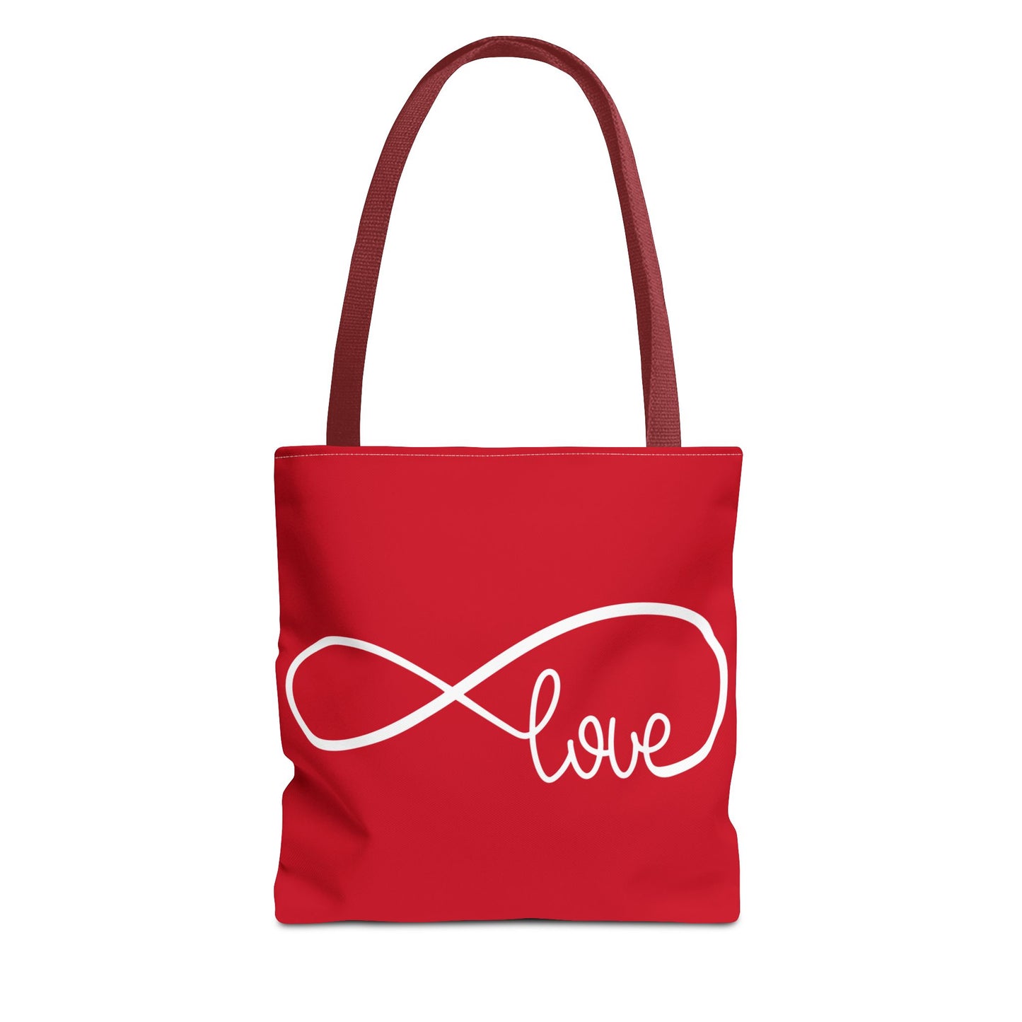 Red Love Infinity Symbol Tote Bag – Romantic Double-Sided Print in 3 Sizes