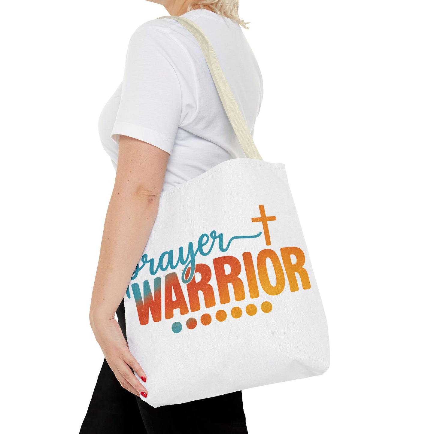 Prayer Warrior Faith Tote Bag – Double-Sided Christian Carryall | Inspirational Religious Gift