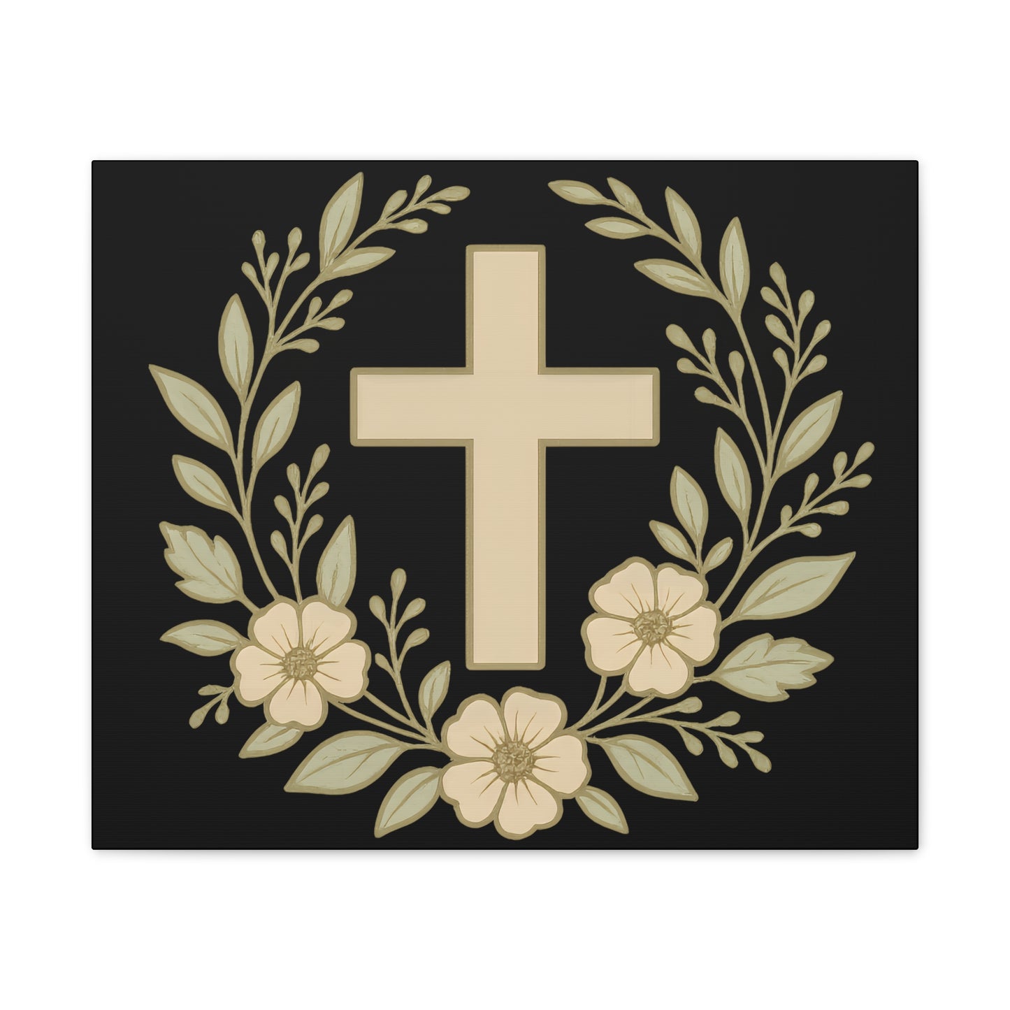 Christian Wall Art, Floral Cross Canvas, Home Decor, Religious Gift, Faith-Inspired Art, Inspirational Decoration