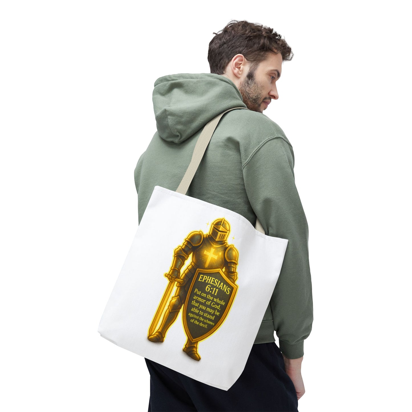 Armor Emblem Tote Bag – Ephesians 6:11 Christian Faith Tote