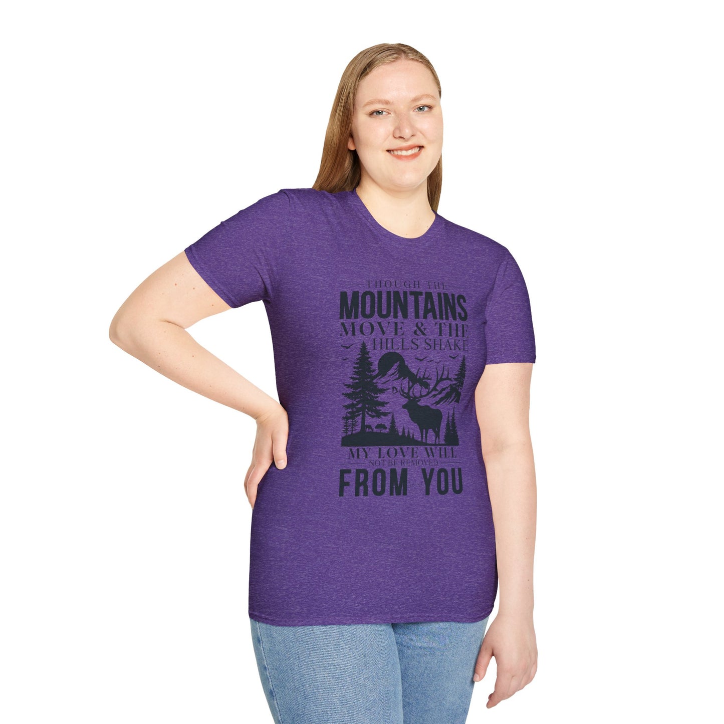 Isaiah 54:10 – Deer & Mountains T-Shirt - Bible Verse Tee