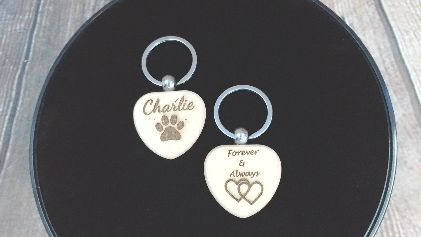Personalized Wooden Keychain – Laser Engraved Gift – Custom Shape & Message