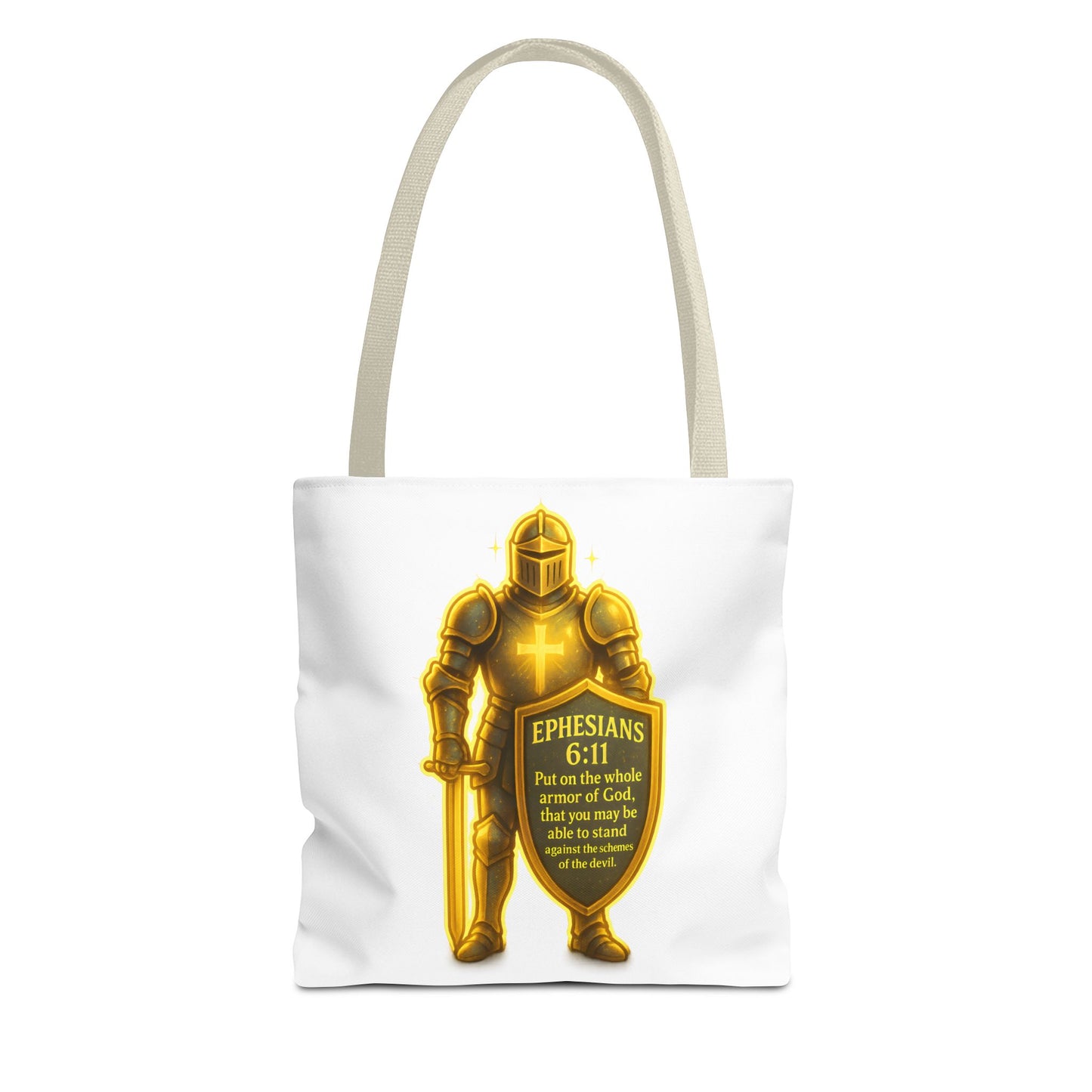 Armor Emblem Tote Bag – Ephesians 6:11 Christian Faith Tote