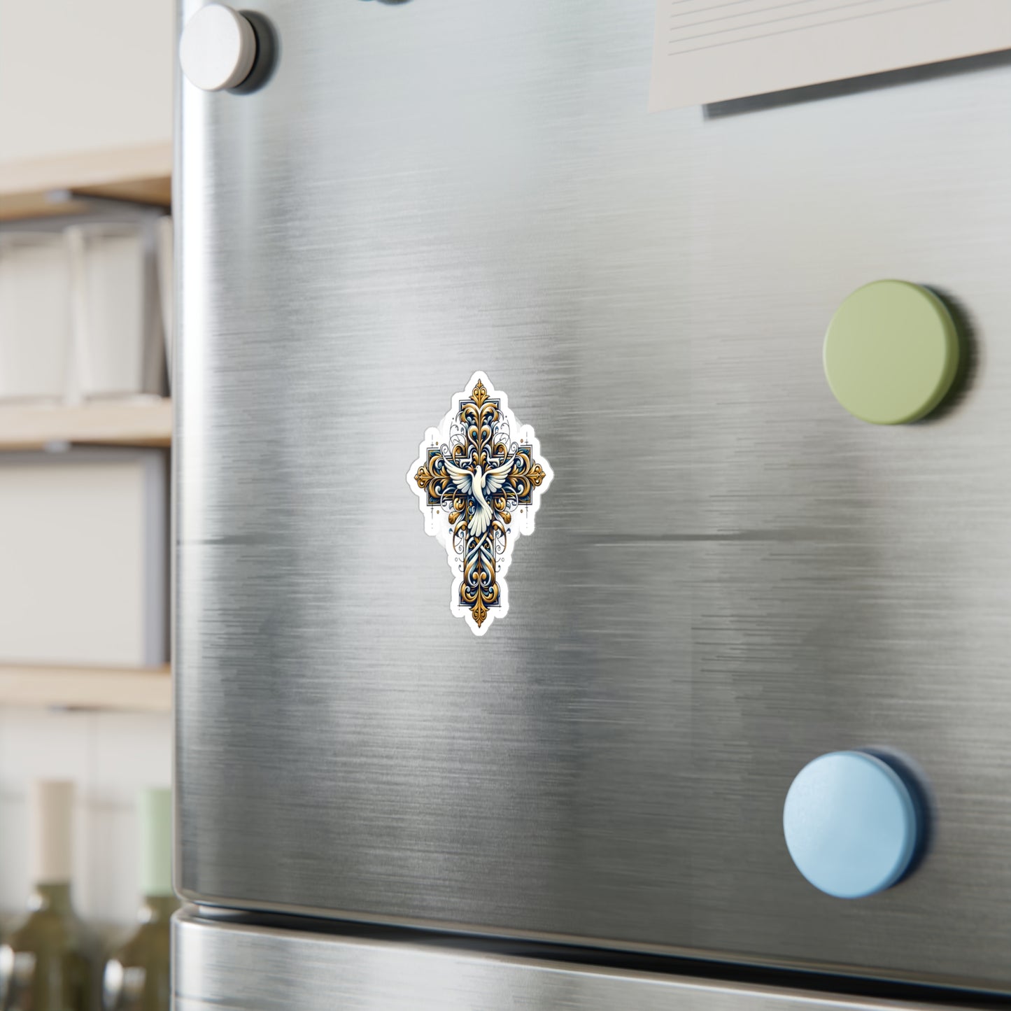 Elegant Dove & Cross Vinyl Decals