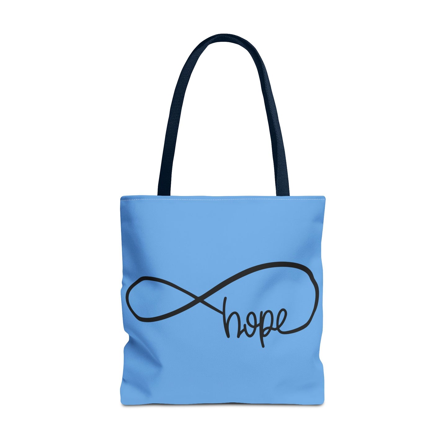 Blue Hope Infinity Tote Bag – Inspirational Double-Sided Print in 3 Sizes