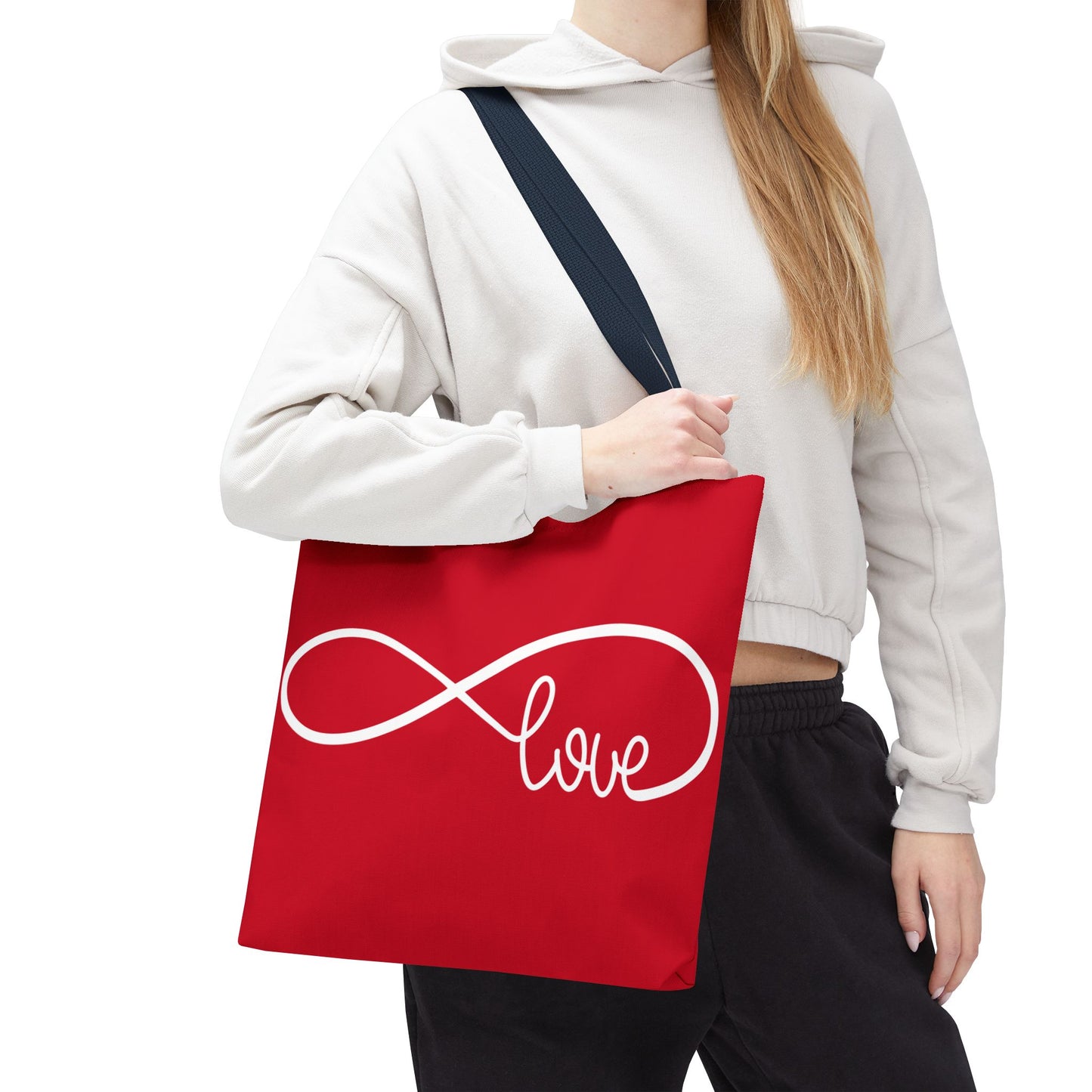 Red Love Infinity Symbol Tote Bag – Romantic Double-Sided Print in 3 Sizes