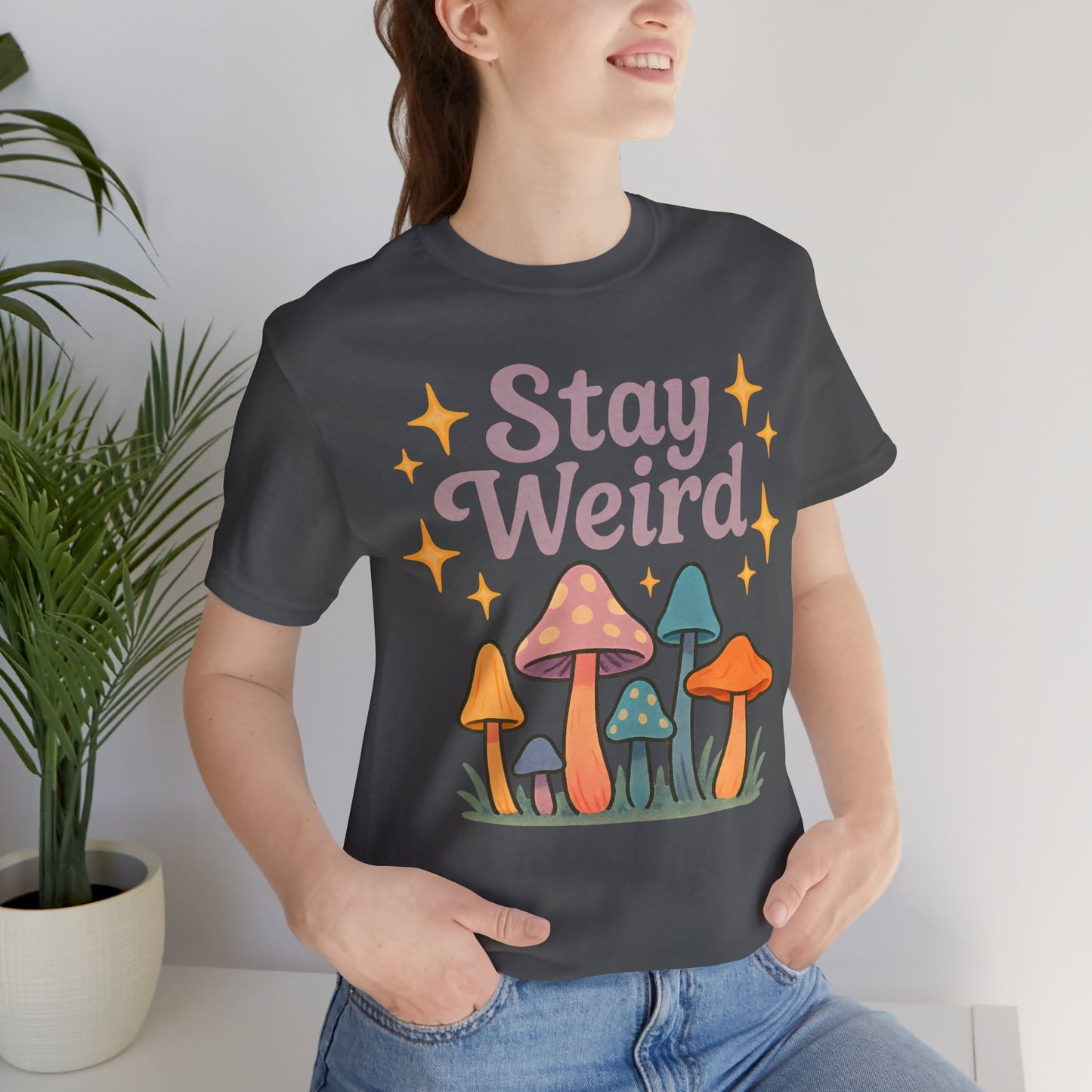 Stay Weird Unisex Jersey Tee – Funky Graphic Shirt for Bold Summer Vibes