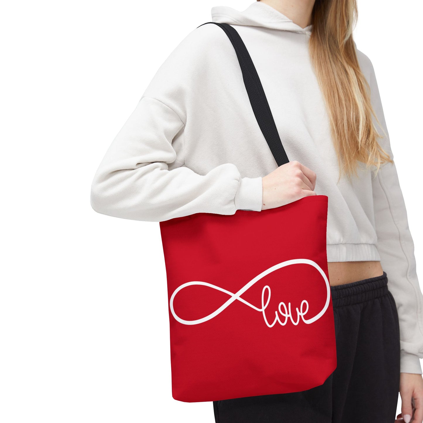 Red Love Infinity Symbol Tote Bag – Romantic Double-Sided Print in 3 Sizes
