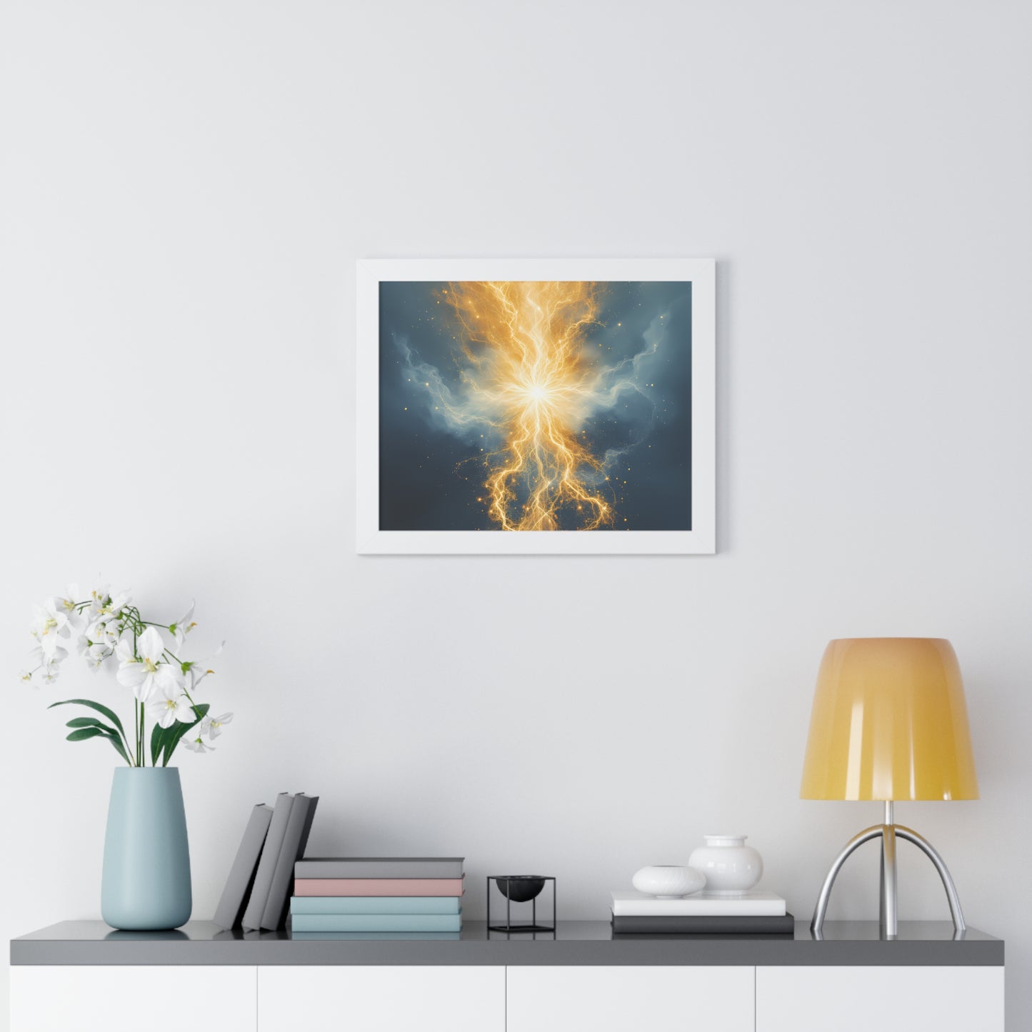 Energetic Lightning Framed Horizontal Poster