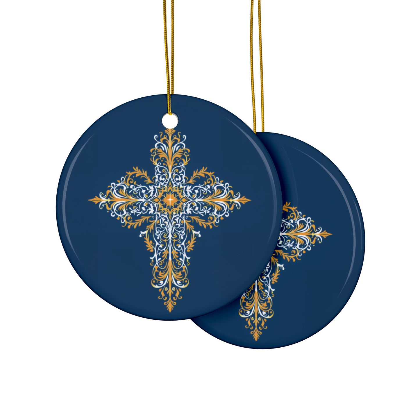 Elegant Cross Ceramic Ornaments, Set of 1/3/5/10