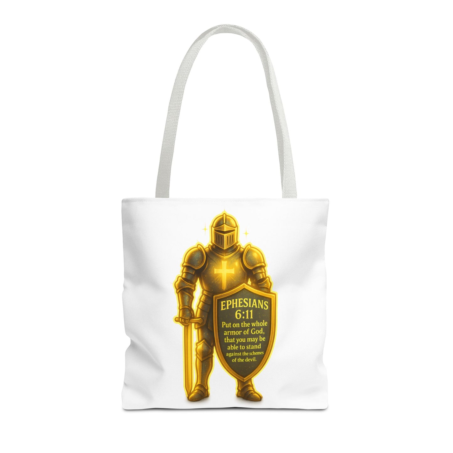 Armor Emblem Tote Bag – Ephesians 6:11 Christian Faith Tote
