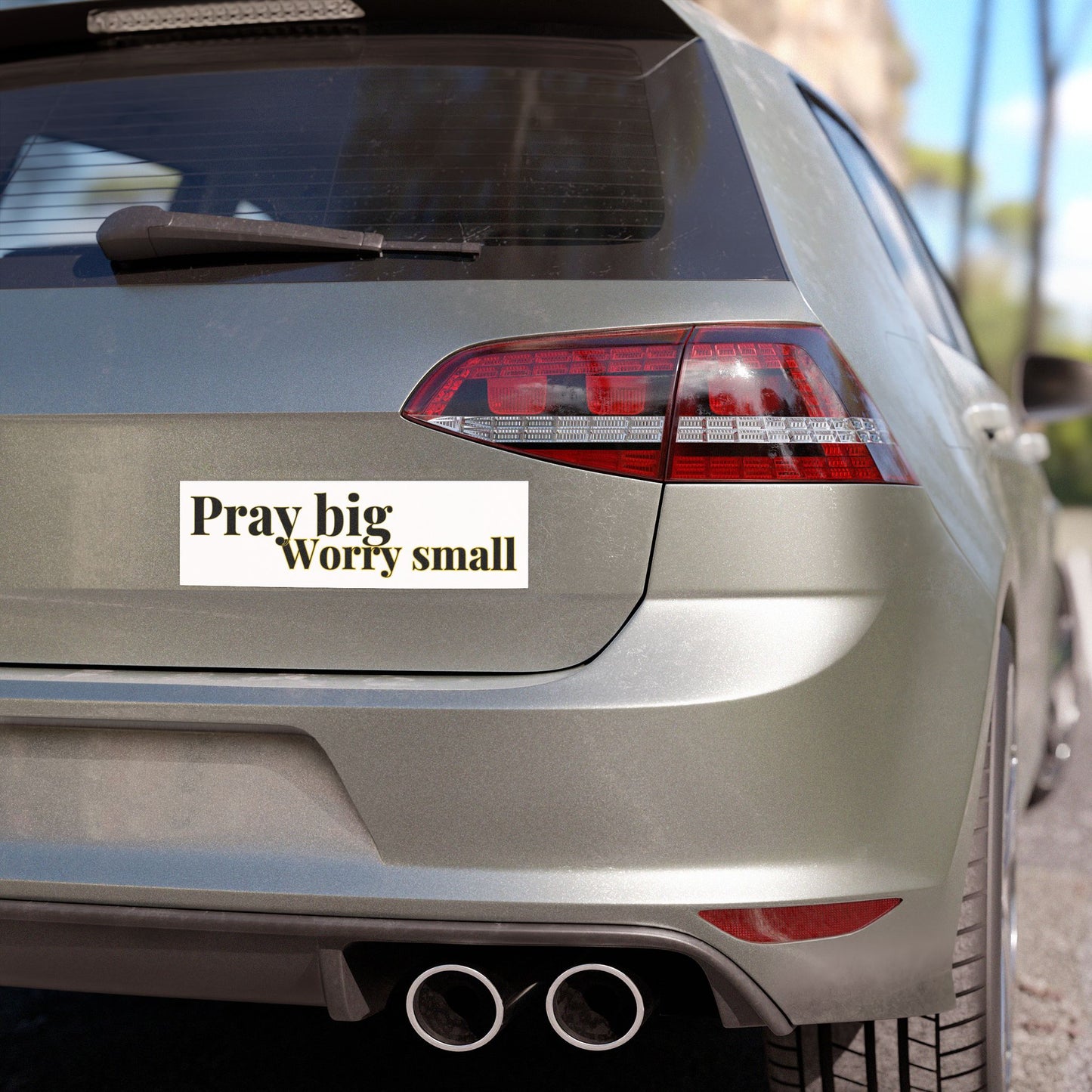 "Pray Big, Worry Small" Christian Car Magnet