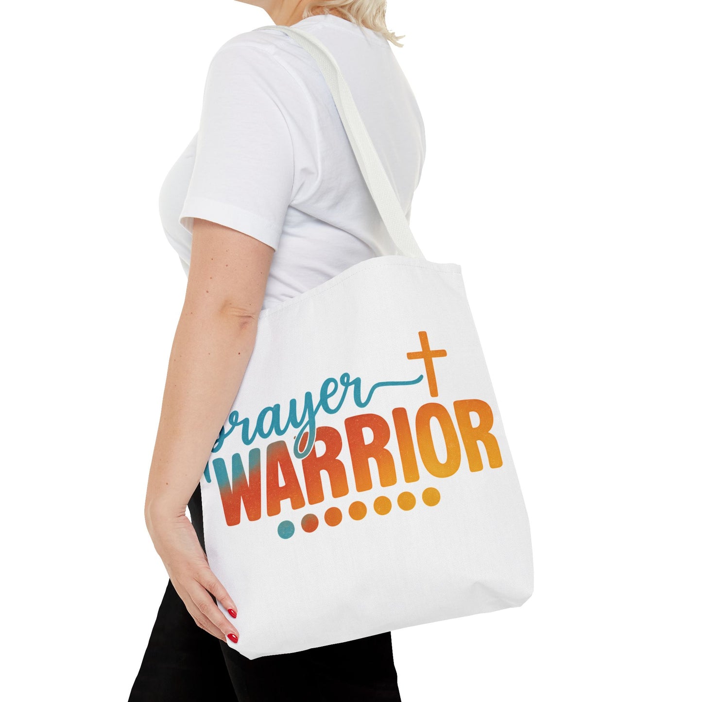 Prayer Warrior Faith Tote Bag – Double-Sided Christian Carryall | Inspirational Religious Gift