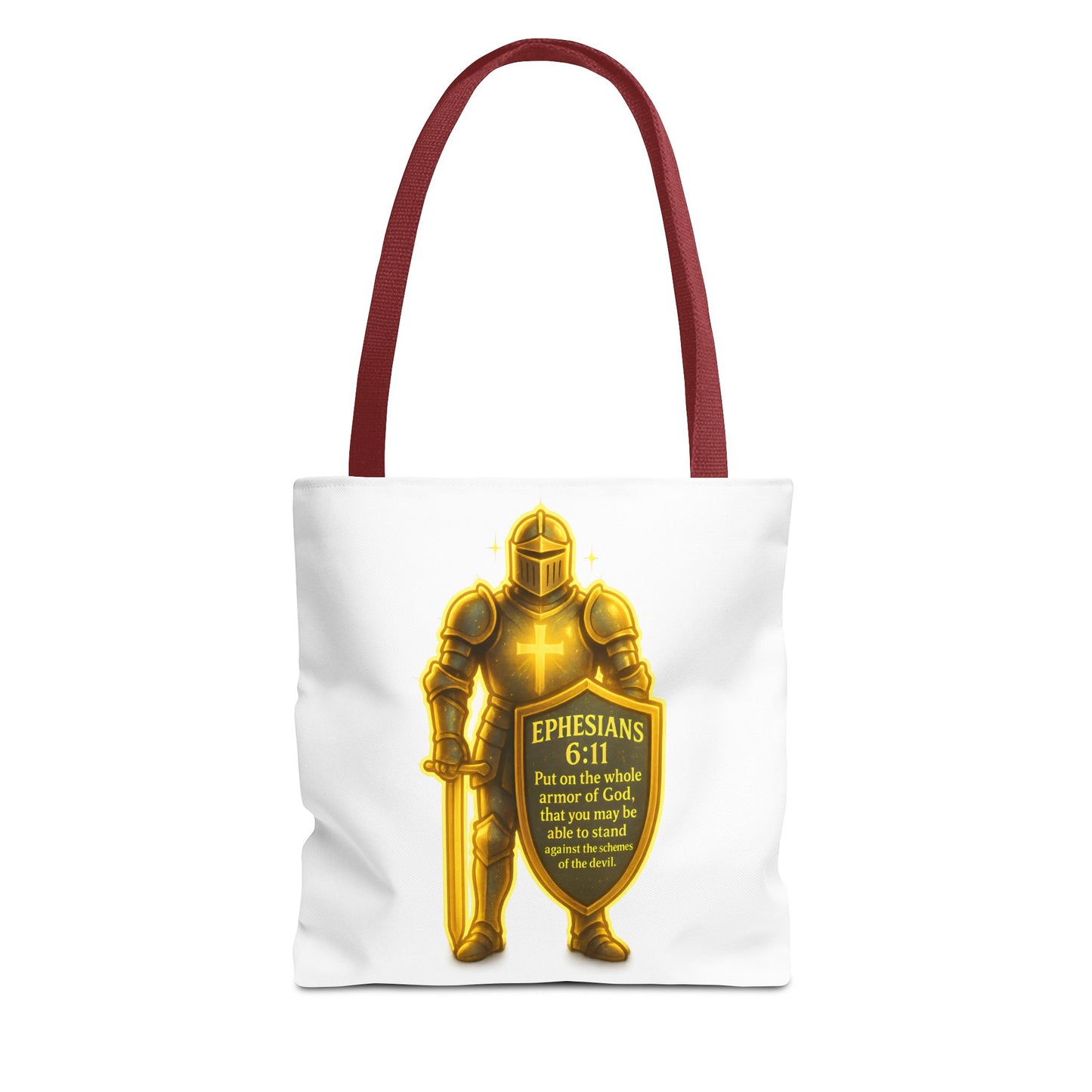 Armor Emblem Tote Bag – Ephesians 6:11 Christian Faith Tote