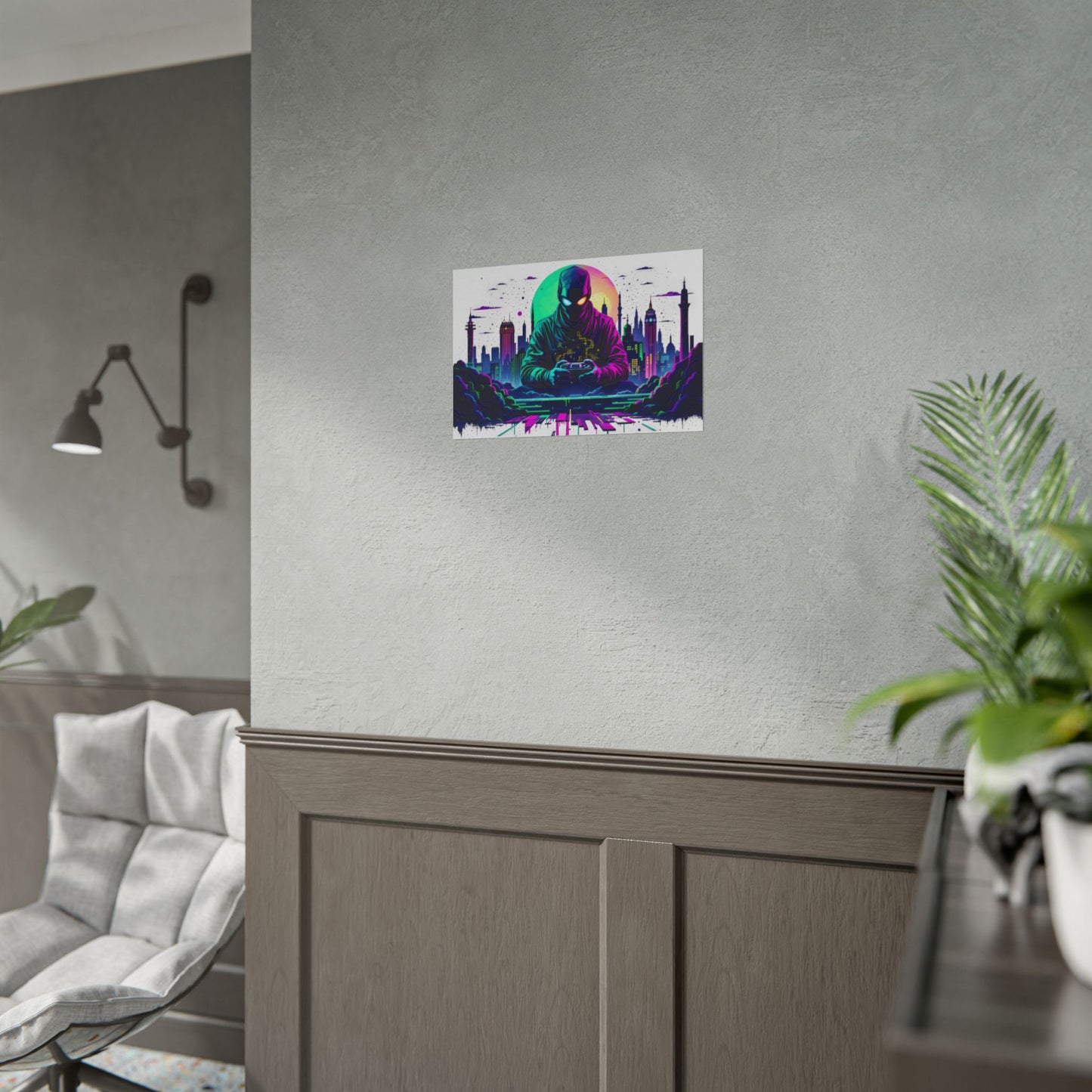 Gamer Cityscape Rolled Poster