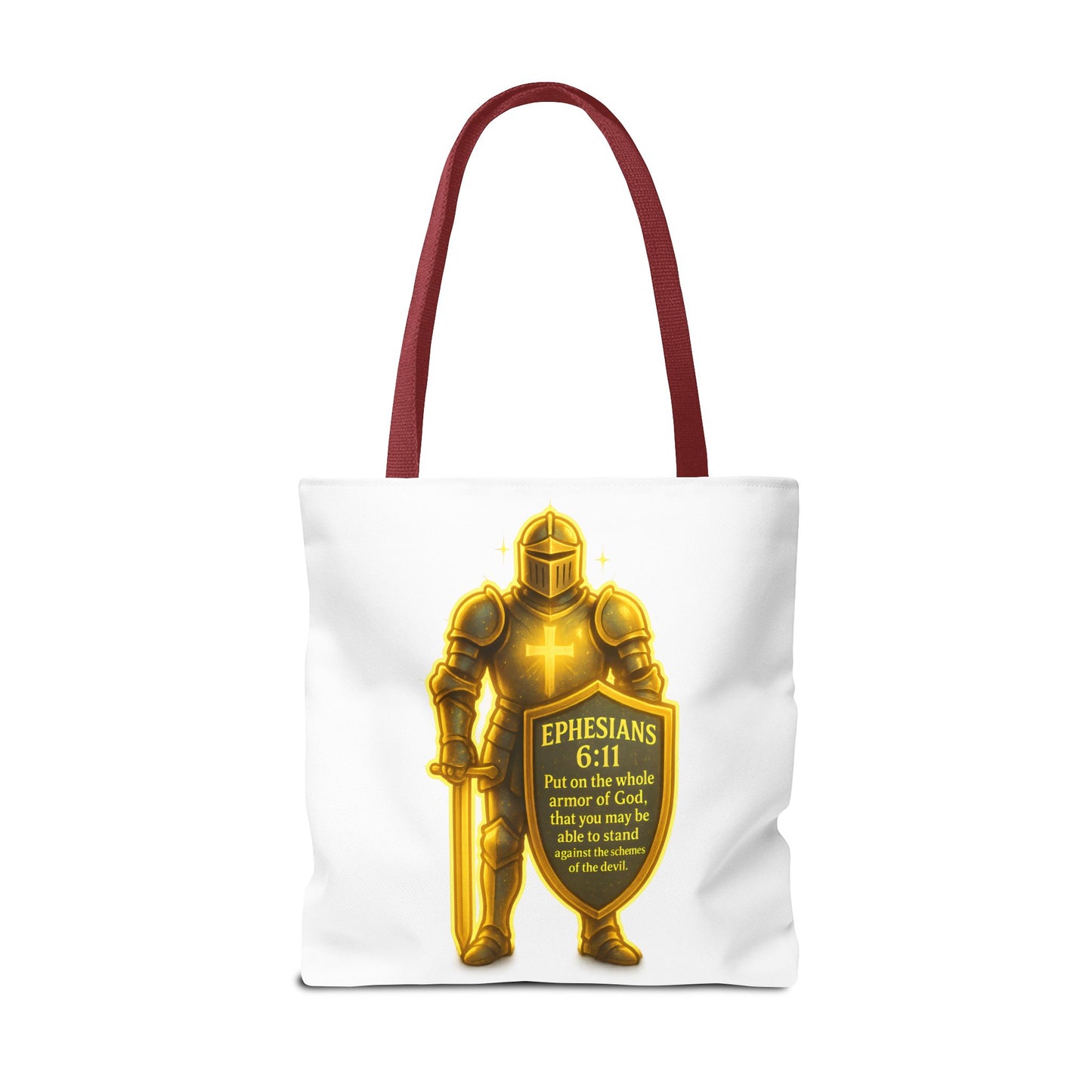Armor Emblem Tote Bag – Ephesians 6:11 Christian Faith Tote