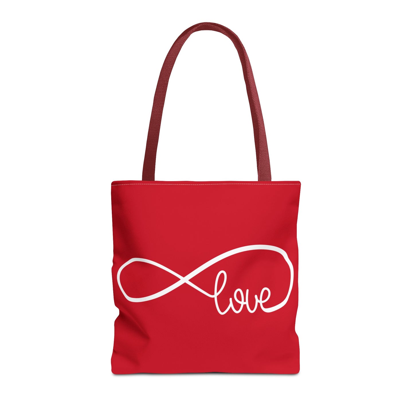Red Love Infinity Symbol Tote Bag – Romantic Double-Sided Print in 3 Sizes