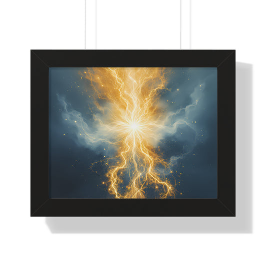 Energetic Lightning Framed Horizontal Poster