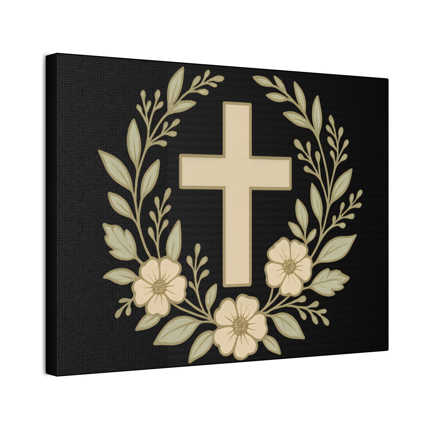 Christian Wall Art, Floral Cross Canvas, Home Decor, Religious Gift, Faith-Inspired Art, Inspirational Decoration