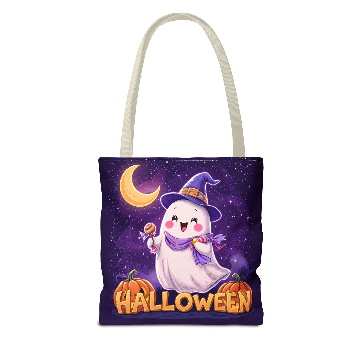 Halloween Ghost Tote Bag, Cute Halloween Bag, Trick or Treat Tote, Spooky Season Accessory, Pumpkin Spice Tote, Gift for Halloween Lovers