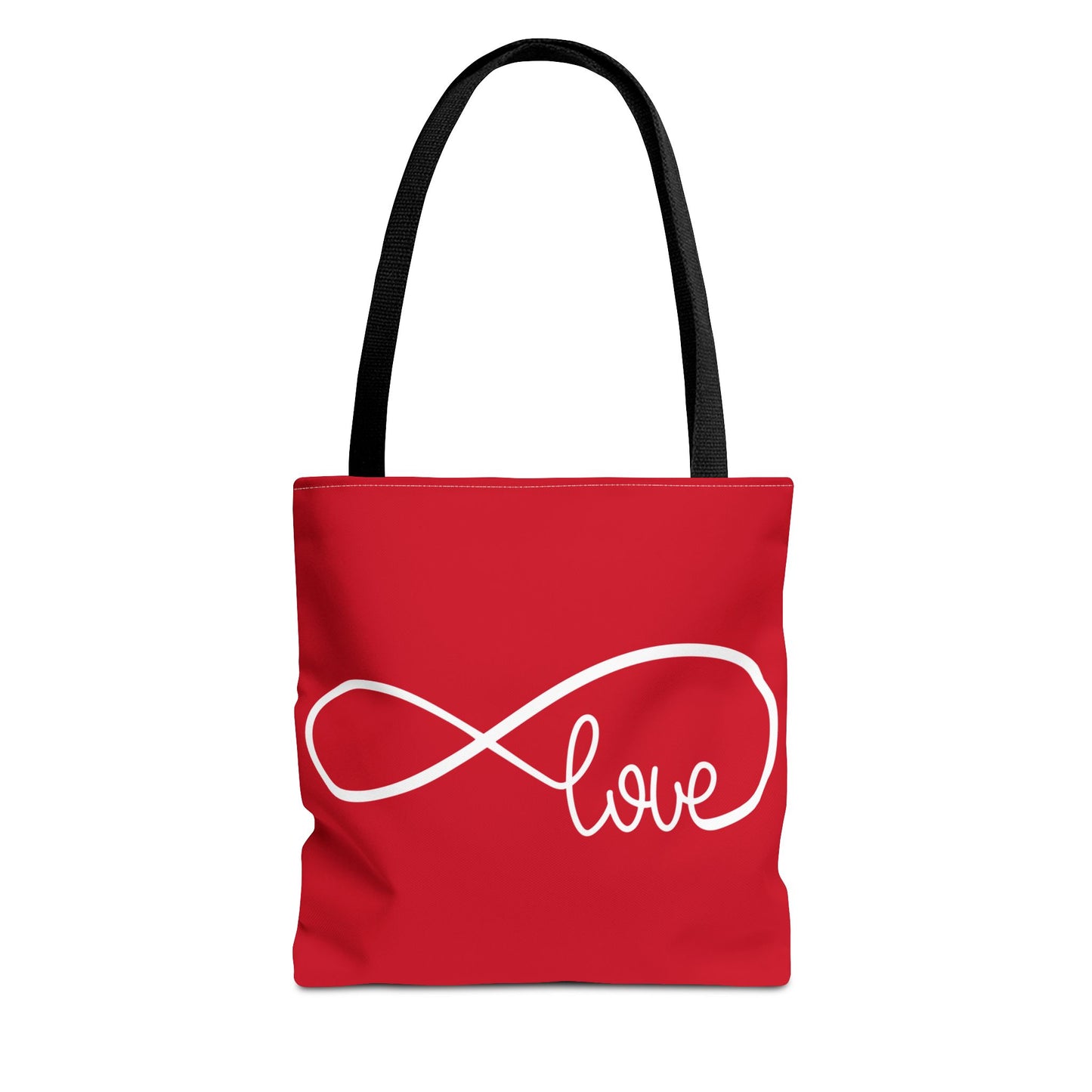 Red Love Infinity Symbol Tote Bag – Romantic Double-Sided Print in 3 Sizes