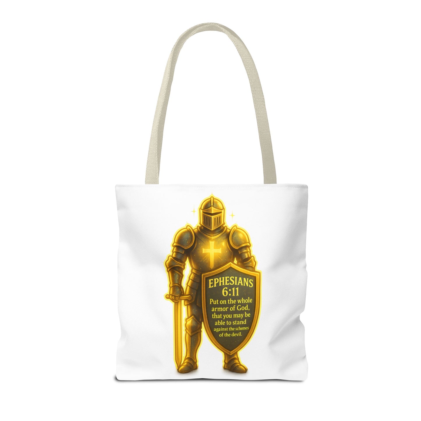 Armor Emblem Tote Bag – Ephesians 6:11 Christian Faith Tote