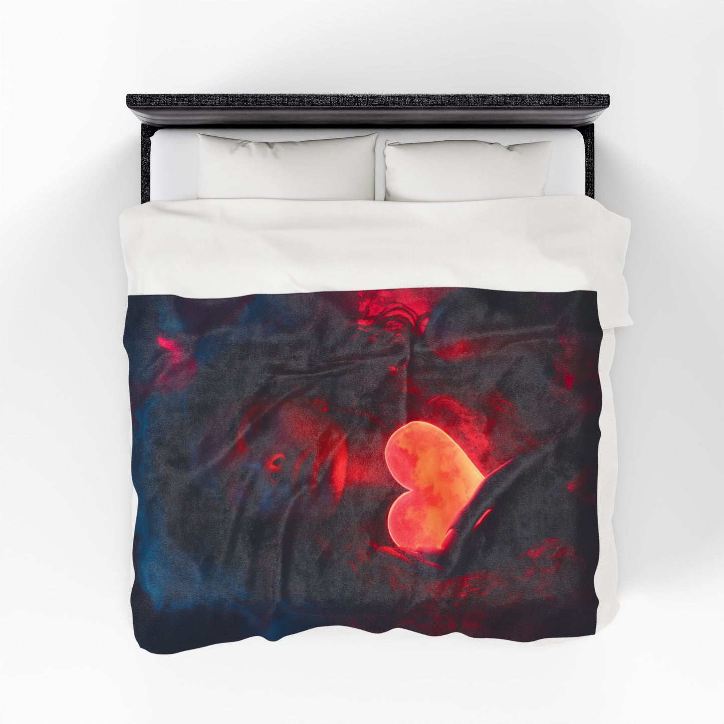 Romantic Velveteen Plush Blanket with Heart Design - Cozy Gift for Valentine's Day, Home Decor, Throw Blanket, Soft Blanket, Bedroom