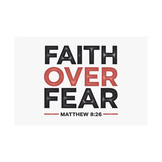 Faith Over Fear Horizontal Poster - Christian Wall Art