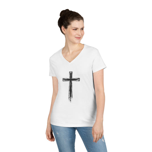 Faith-Inspired V-Neck T-Shirt for Women