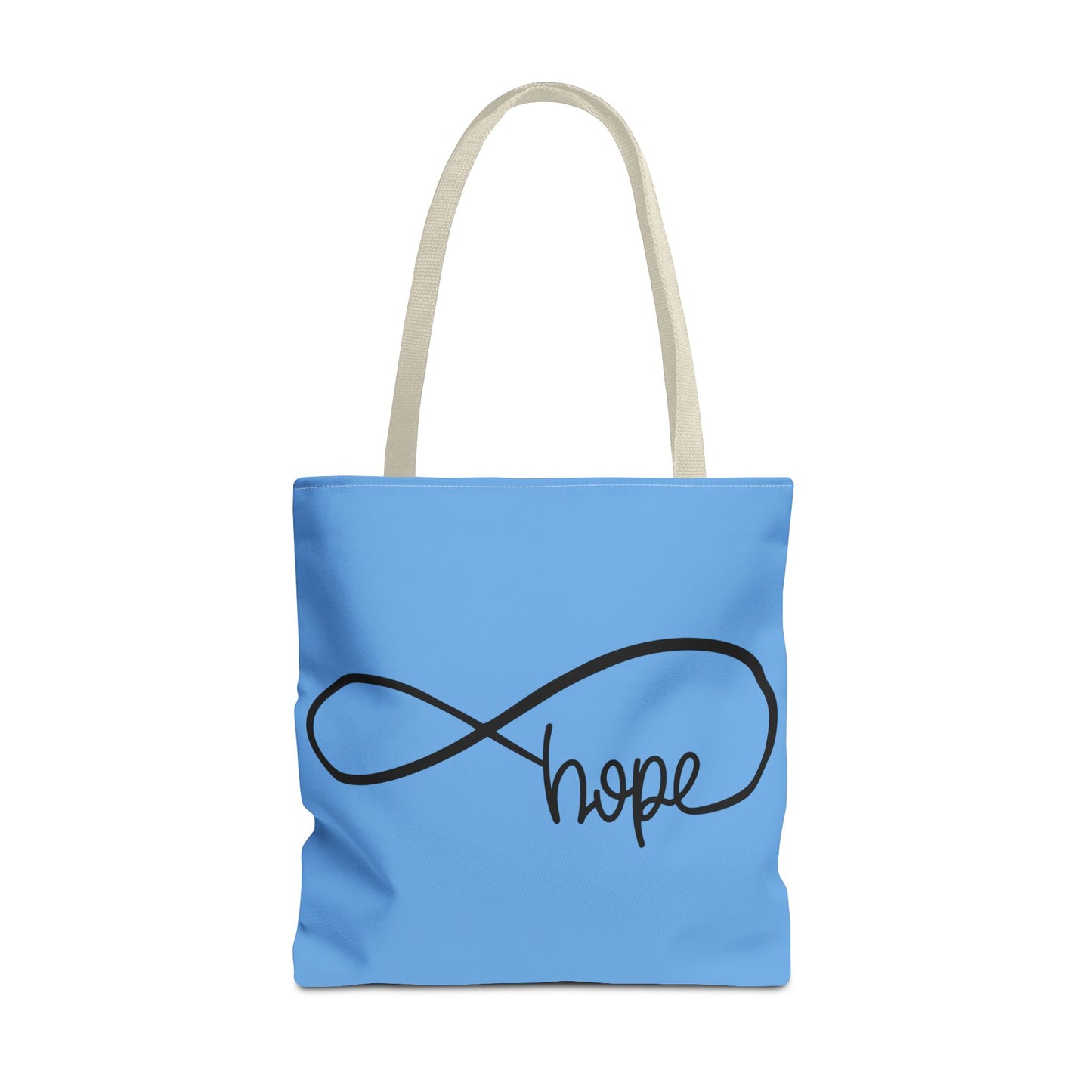 Blue Hope Infinity Tote Bag – Inspirational Double-Sided Print in 3 Sizes