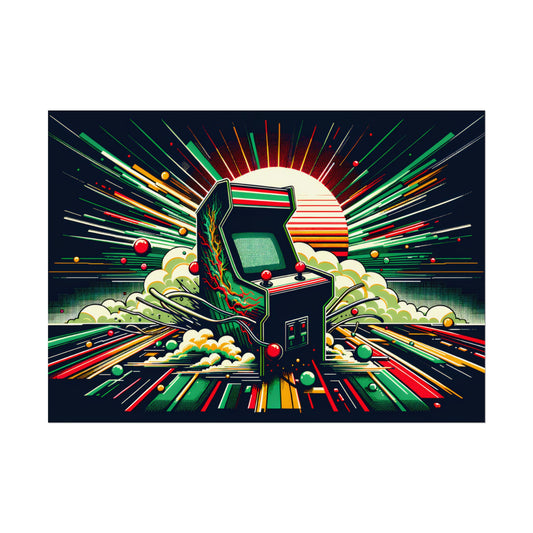 Retro Arcade Art Poster – Vintage Gaming Wall Decor