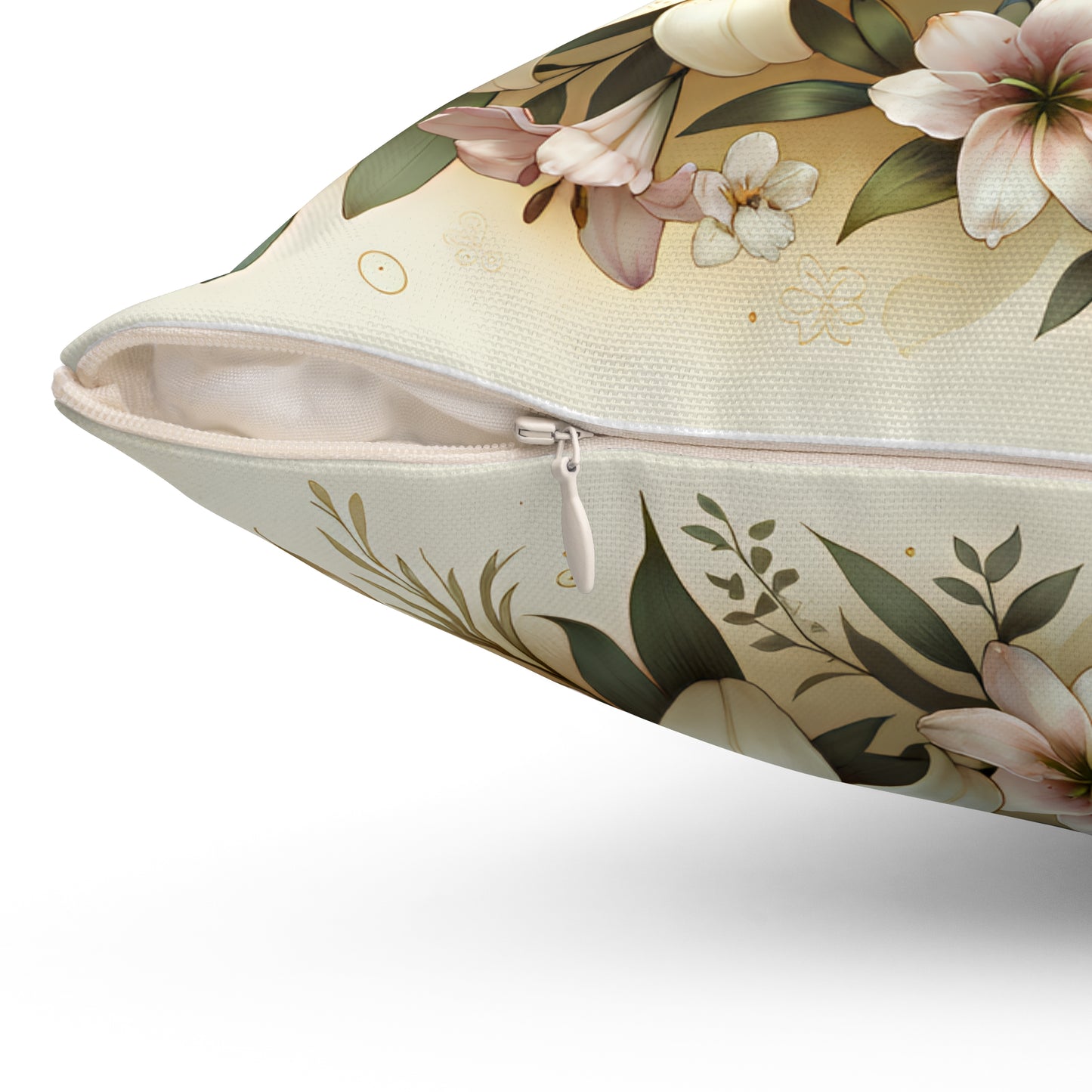 Christian Floral Throw Pillow – Easter Lily Wreath | Spring Home Decor | Faith-Based Gift (4 Sizes)