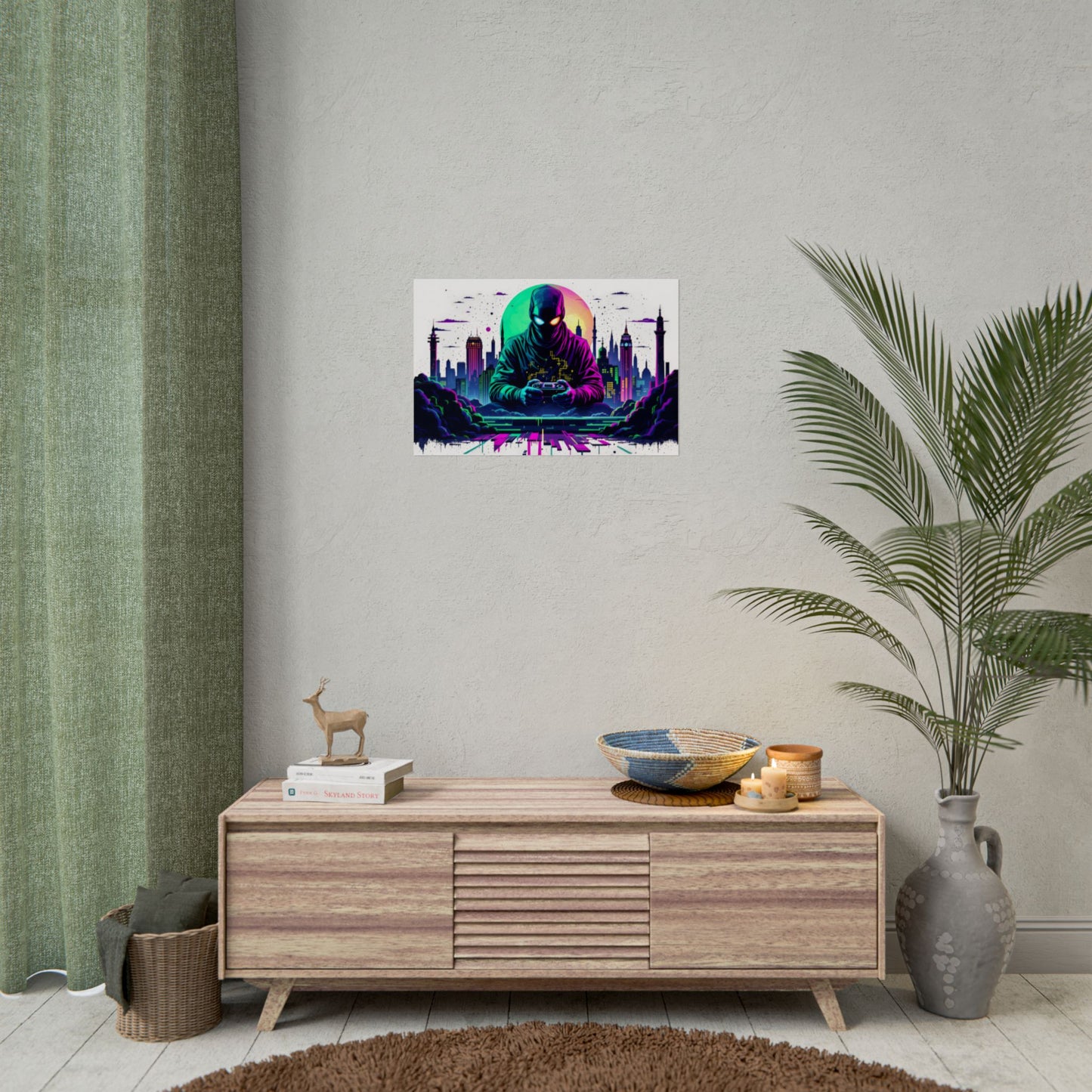 Gamer Cityscape Rolled Poster